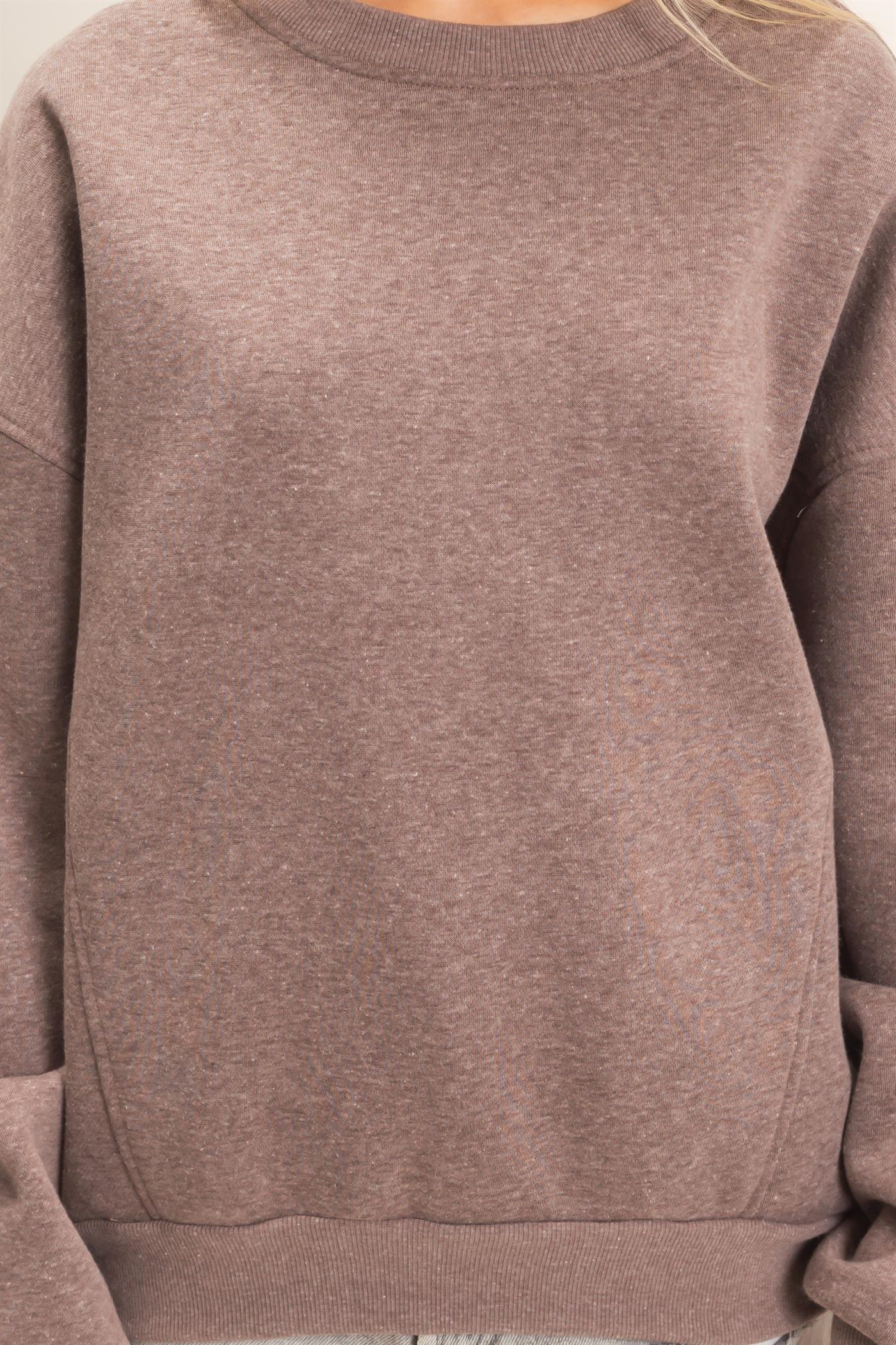 Wholesale Oversized Dropped Shoulder Sweatshirt Sweatshirts HF26F141 WALNUT HYFVE