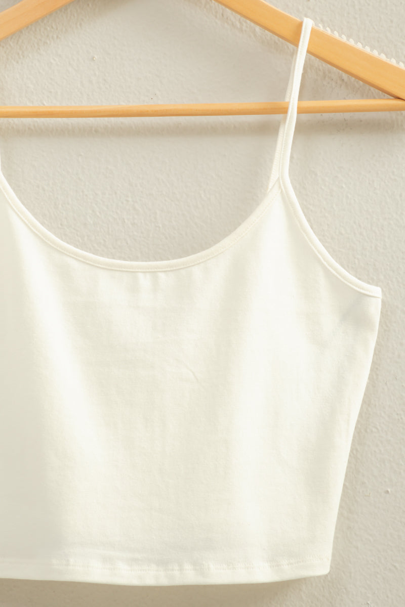 Wholesale Basic Cropped Cami Top Clothing Tops DZ22C818 MARSHMALLOW DOUBLE ZERO