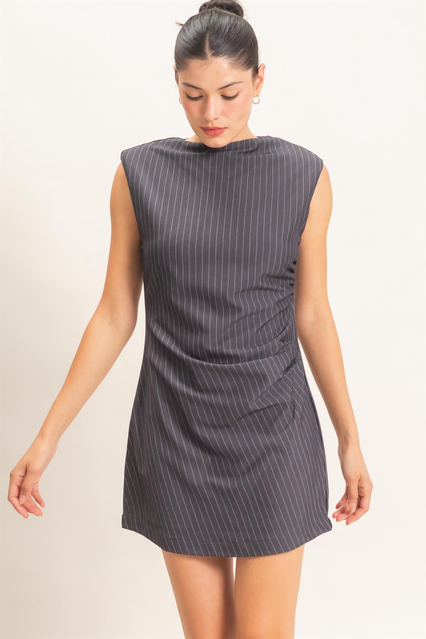 Wholesale Pin Stripe Sheath Dress Dresses HF26E374 GRAY HYFVE