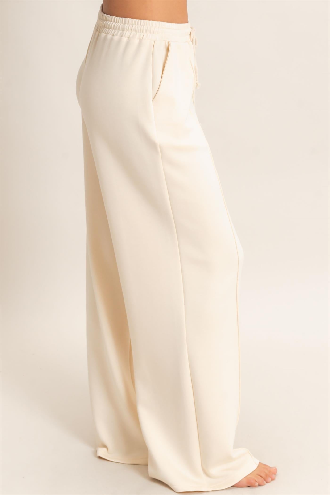 Wholesale Drawstring Waist Pintuck Wide Leg Pants Pants DZ26E384 ALPACA HYFVE