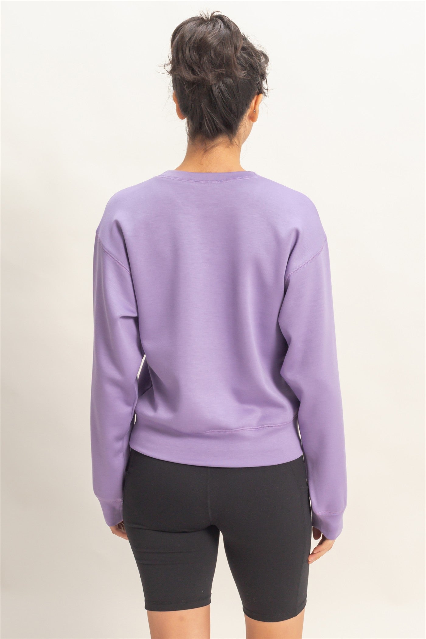Wholesale Crew Neck Sweatshirt Sweatshirts DZ26C167 DUSTY PURPLE DOUBLE ZERO