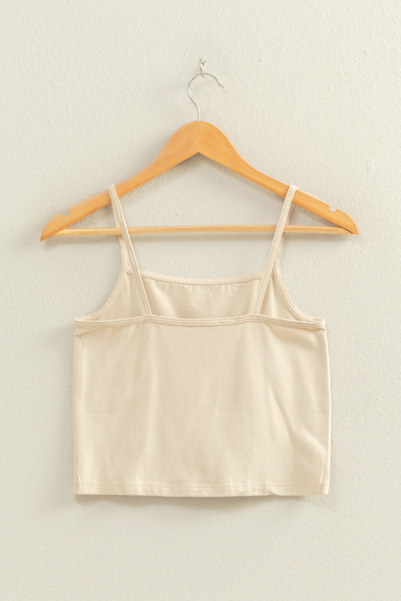 Wholesale Basic Cami Crop Top Clothing Tops DZ22C574 KHAKI HYFVE