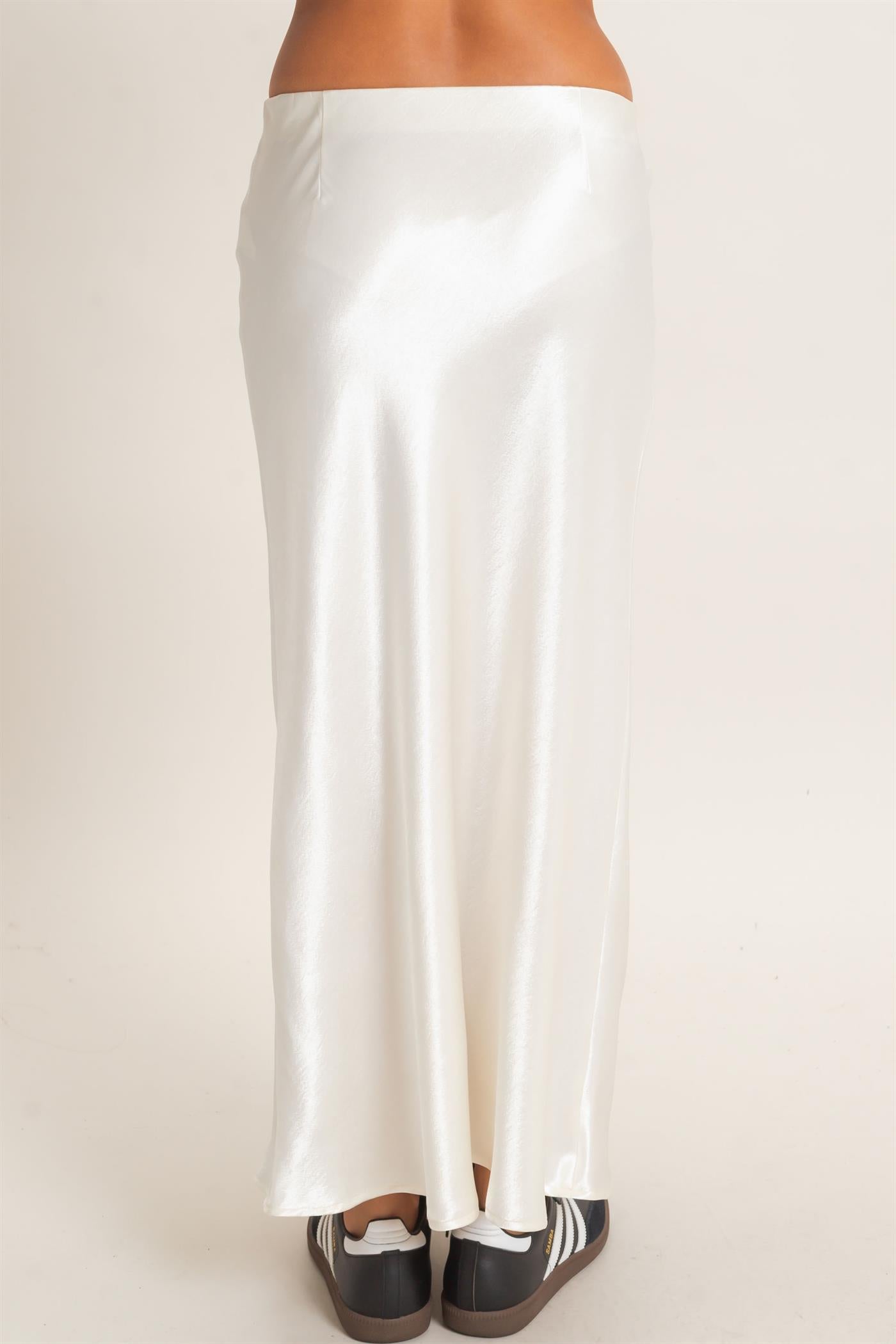 Wholesale Satin Midi Skirt Skirts DZ26C962 CREAM DOUBLE ZERO