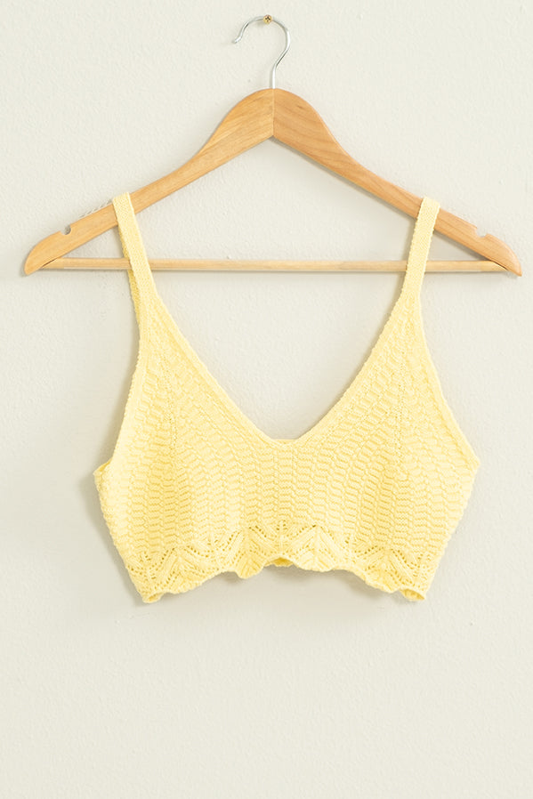 Wholesale Crochet Knit Bralette Clothing Tops DZ22E379 BUTTER DOUBLE ZERO