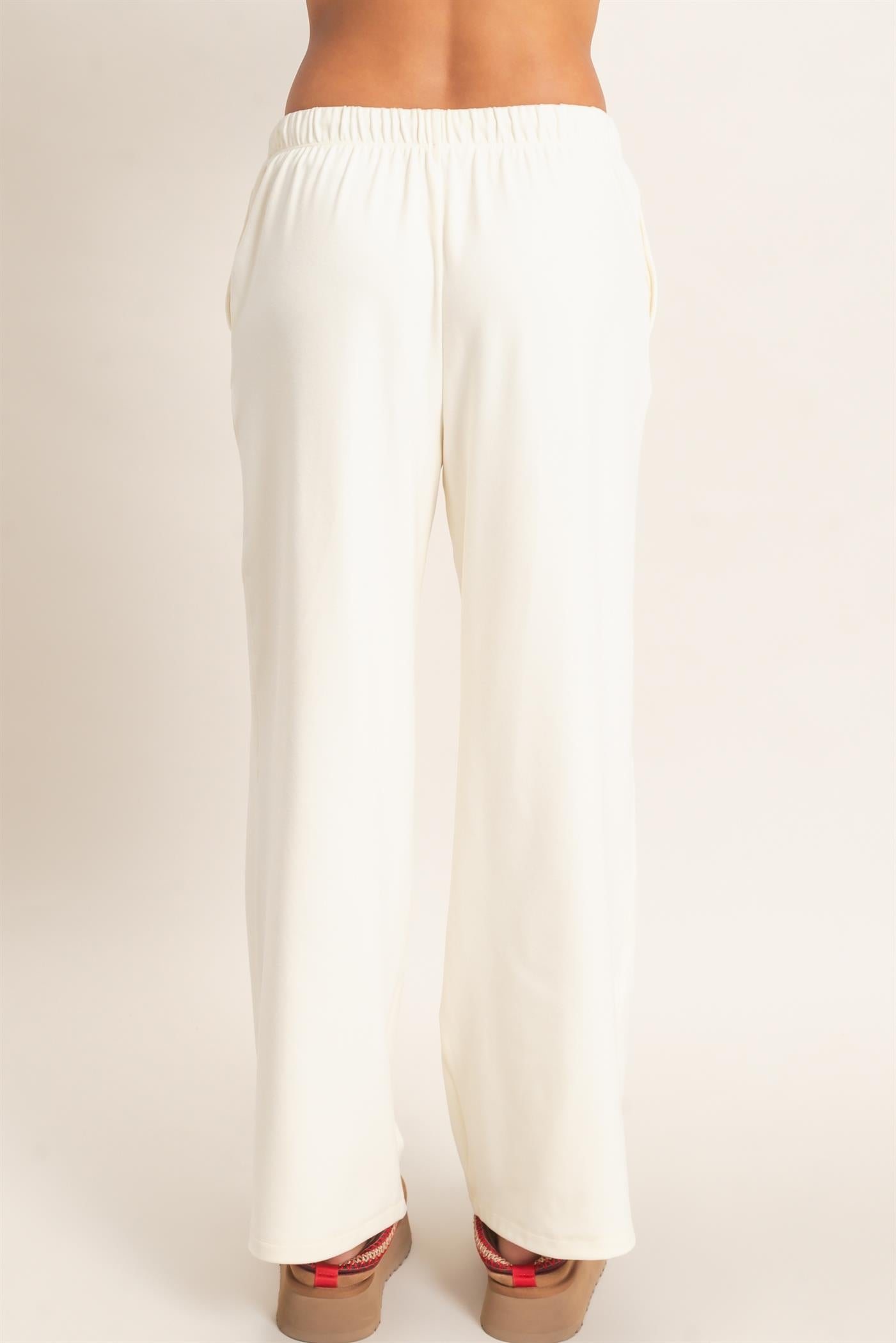 Wholesale Wide Leg Pants With Drawcord Pants DZ26E288 CREAM DOUBLE ZERO
