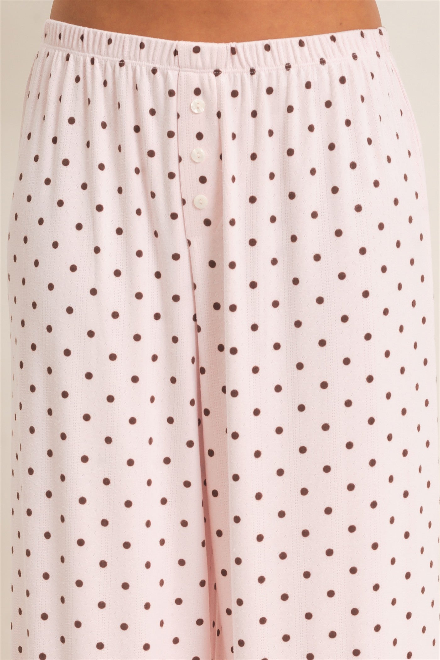 Wholesale Polka Dot Wide Leg Pants Pants DZ27A168 LIGHT PINK DOUBLE ZERO