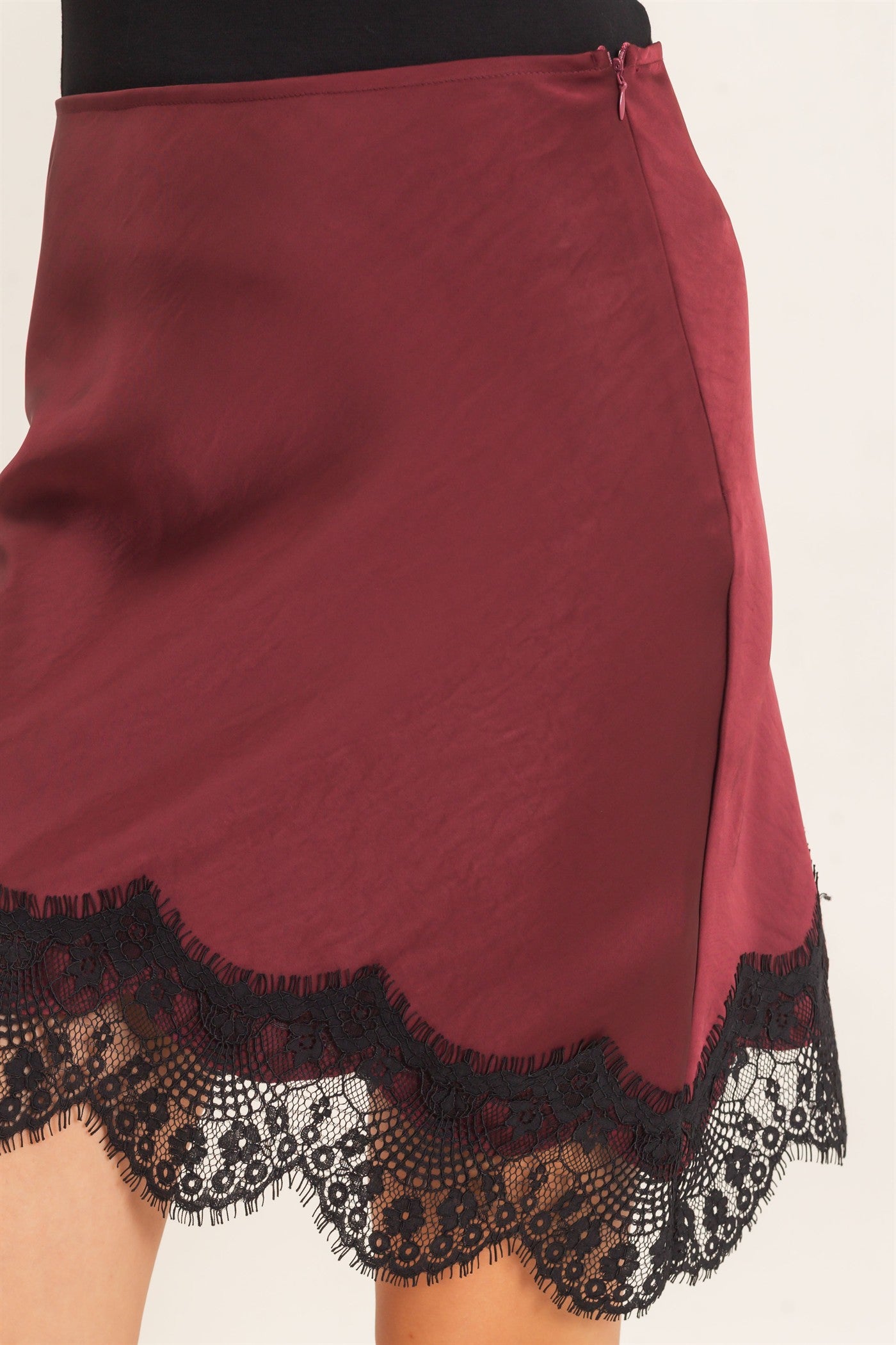 Wholesale Asymmetrical Bias Cut Slip Skirt Skirts HF26C854-D BURGUNDY HYFVE