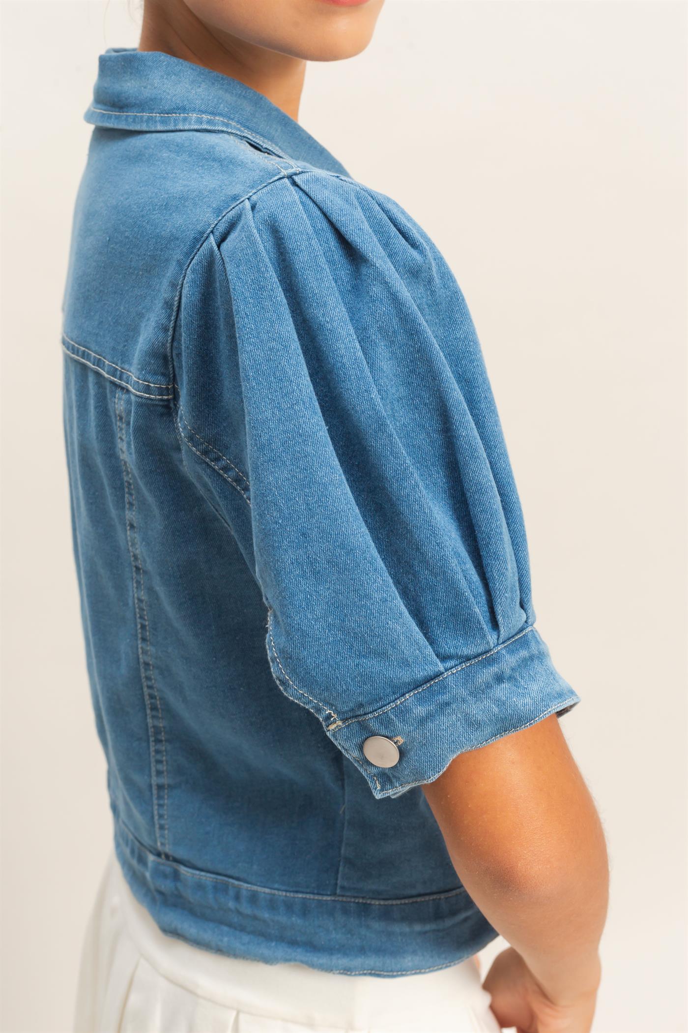 Wholesale Enzyme Washed Denim Jacket Clothing HF26A875 L.DENIM HYFVE