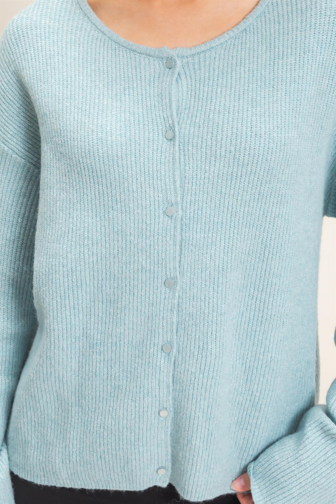 Wholesale Ribbed Cardigan Cardigans HF26E630 MISTY BLUE HYFVE