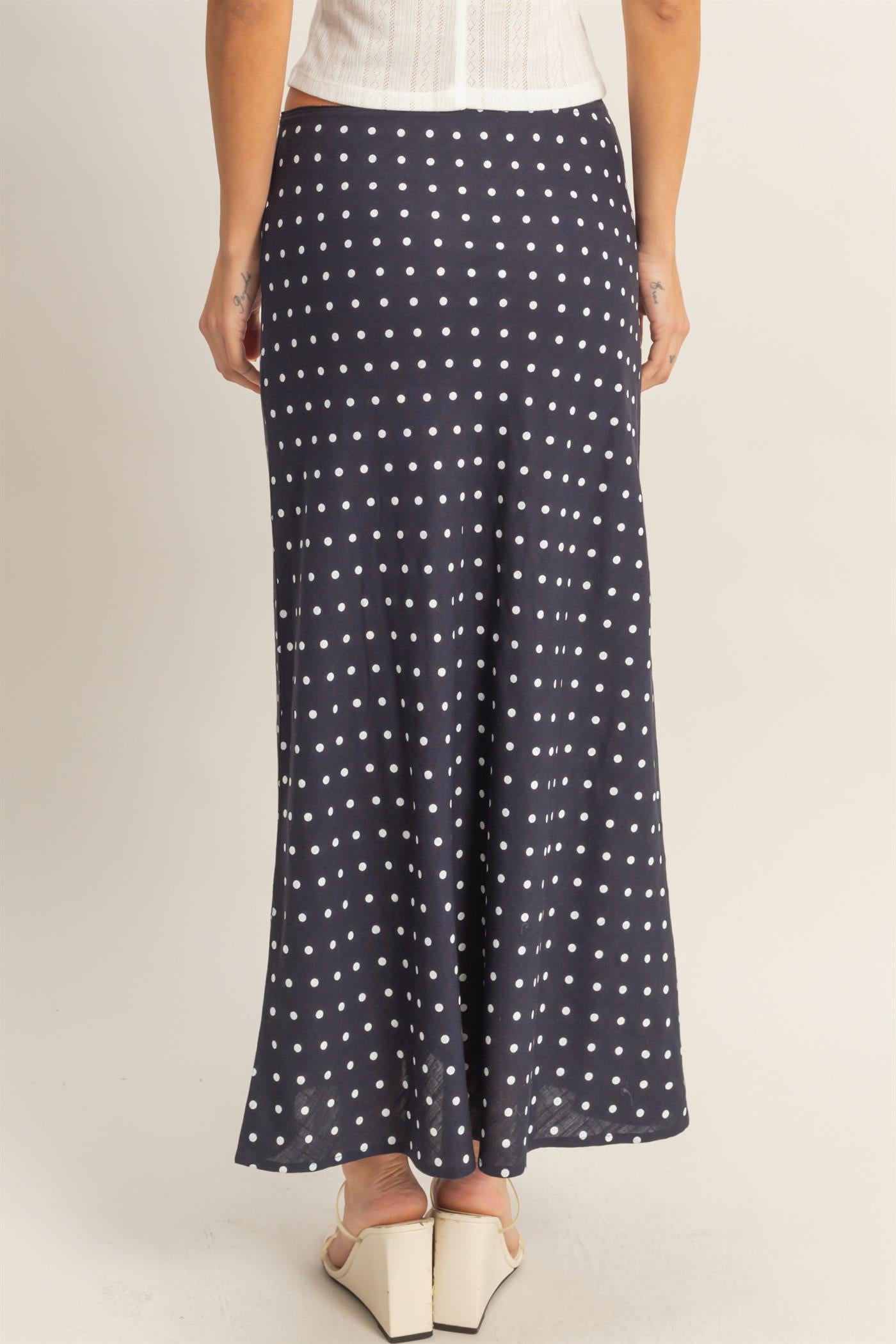 Wholesale Polka Dot A-Line Skirt Skirts HF26E416-D NAVY HYFVE