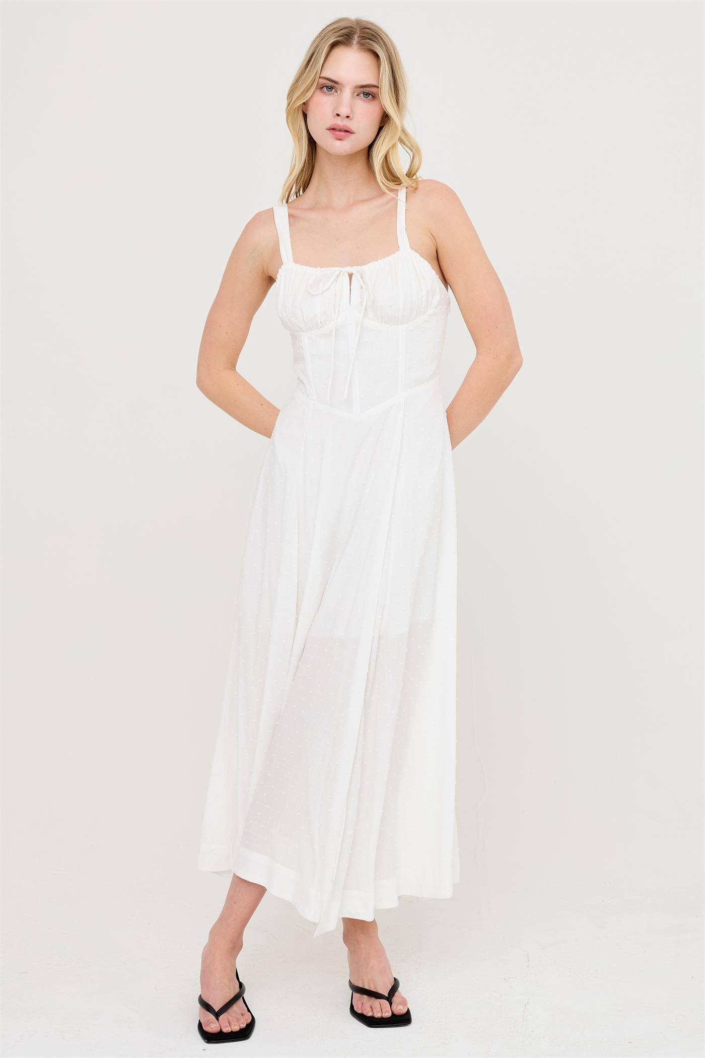 Wholesale Boned Tie-Back Dress Dresses HF25E875 OFF WHITE HYFVE