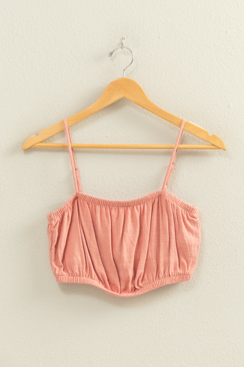 Wholesale Cami Bandeau Crop Top Clothing Tops DZ22C556 TEAK ROSE DOUBLE ZERO
