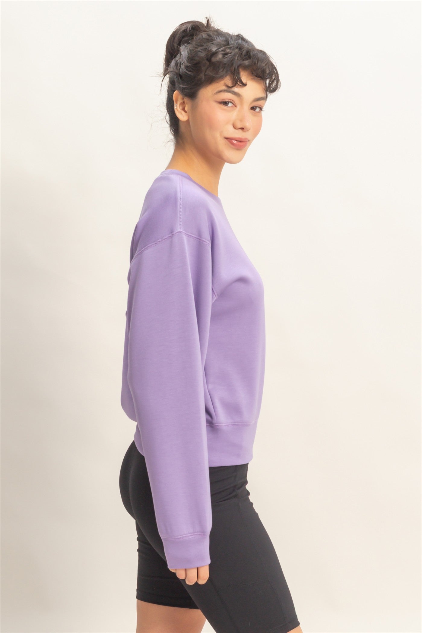Wholesale Crew Neck Sweatshirt Sweatshirts DZ26C167 DUSTY PURPLE DOUBLE ZERO