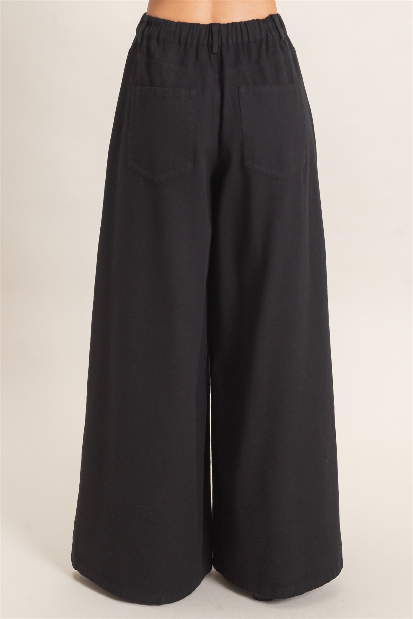 Wholesale Wide-Leg High-Rise Pants Pants HF26F222-D BLACK HYFVE