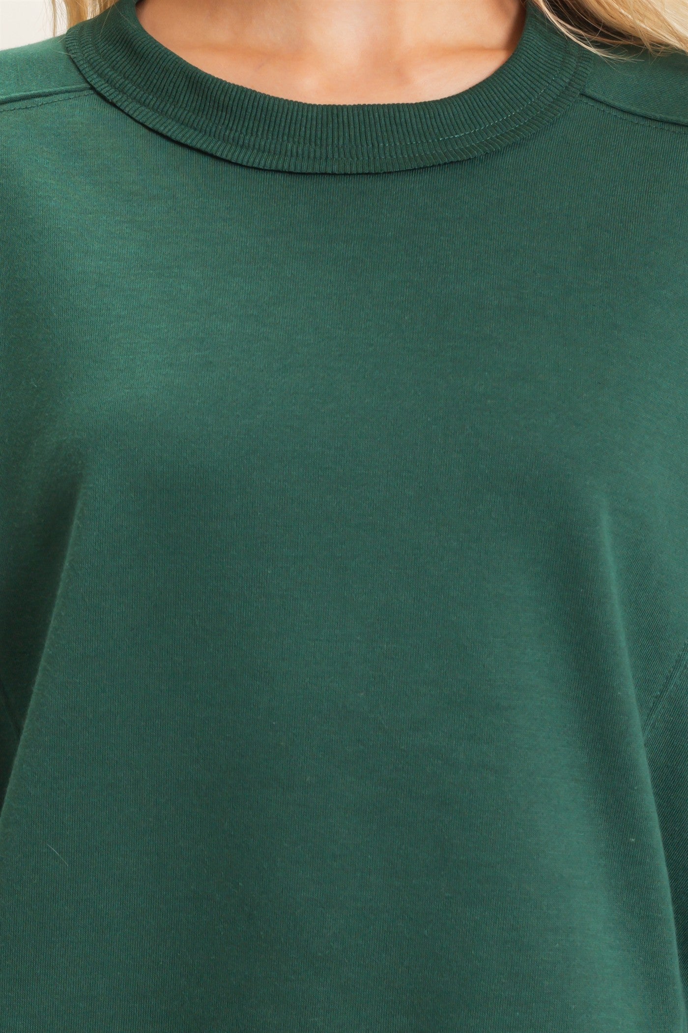 Wholesale Ribbed Crew Neck Sweatshirt Sweatshirts HF26F087 HUNTER GREEN HYFVE
