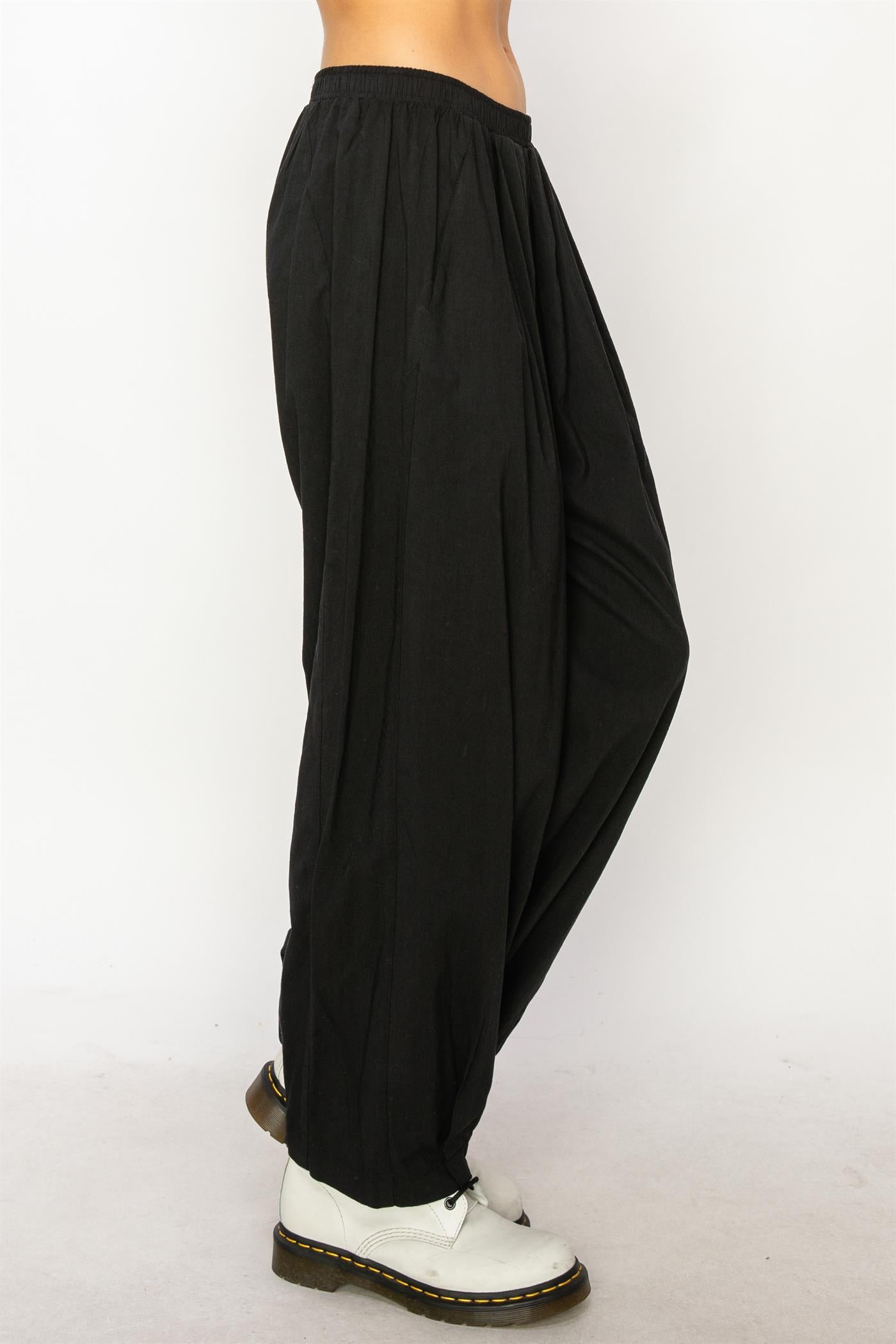 Wholesale Mid Rise Wide Leg Pants Pants DZ24A651 BLACK DOUBLE ZERO