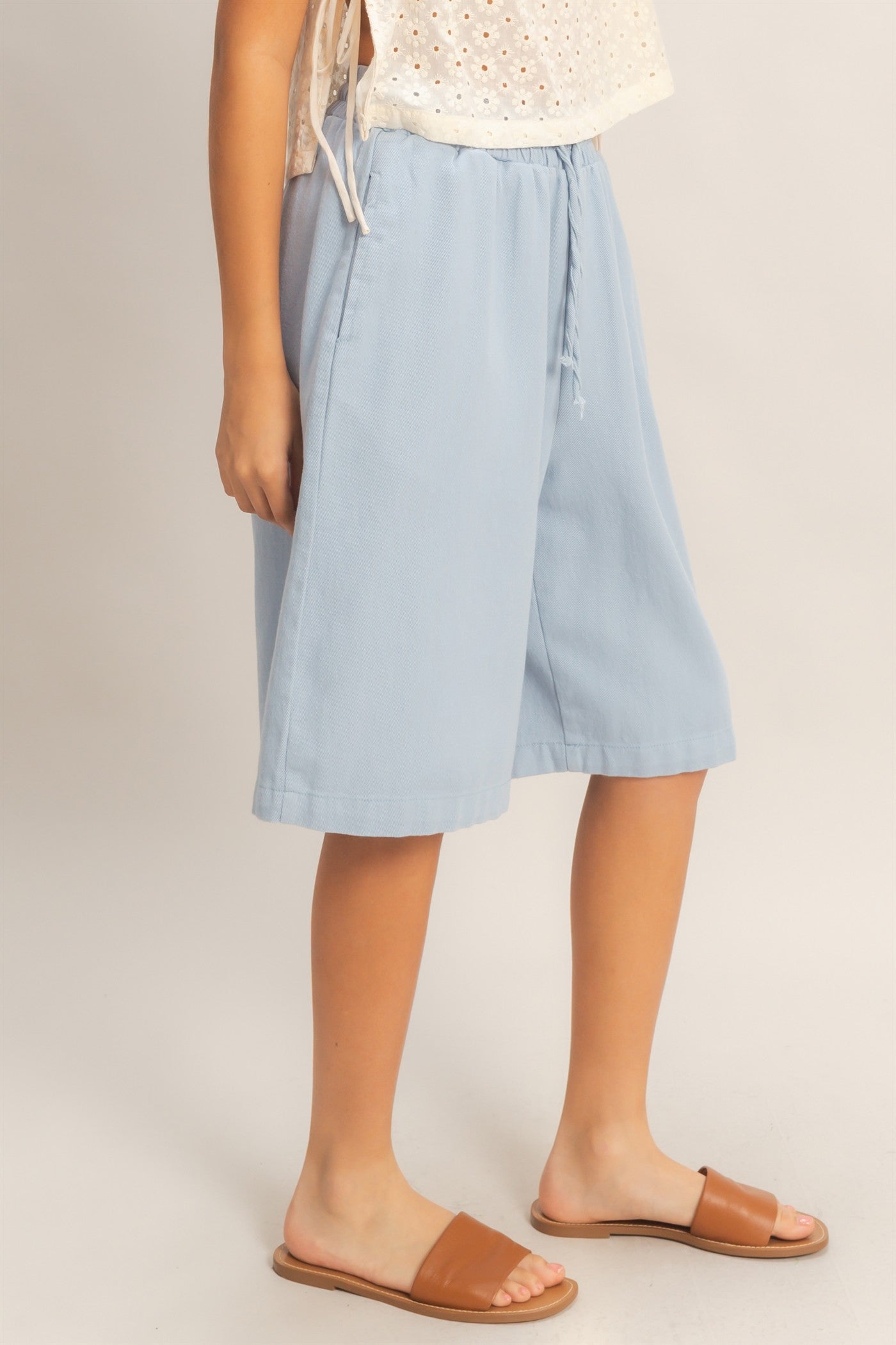 Wholesale Elastic Waistband Shorts Shorts HF26E445 LIGHT BLUE HYFVE