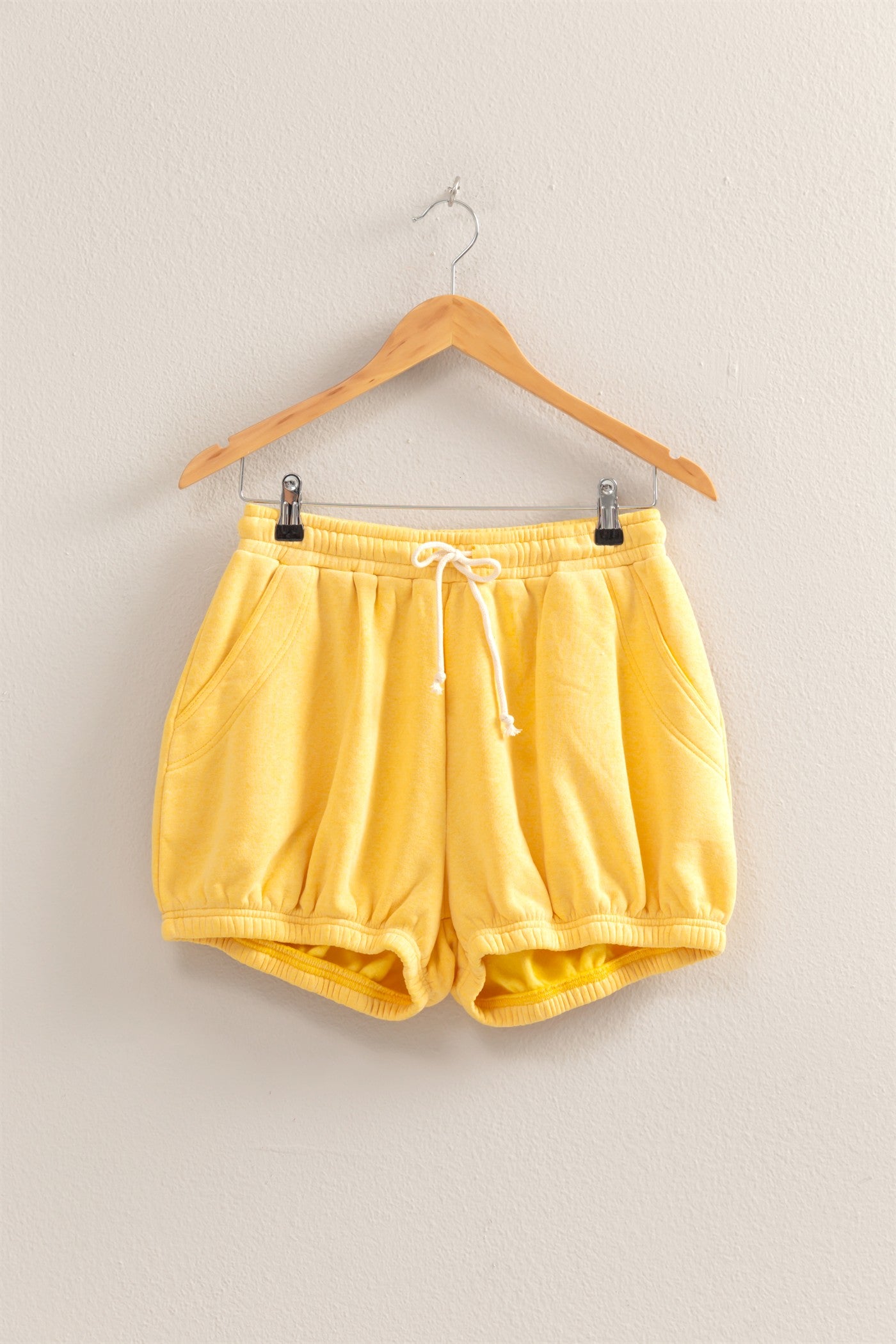 Wholesale Drawstring Waist Bubbled Hem Shorts Shorts DZ25A702 SUNFLOWER DOUBLE ZERO