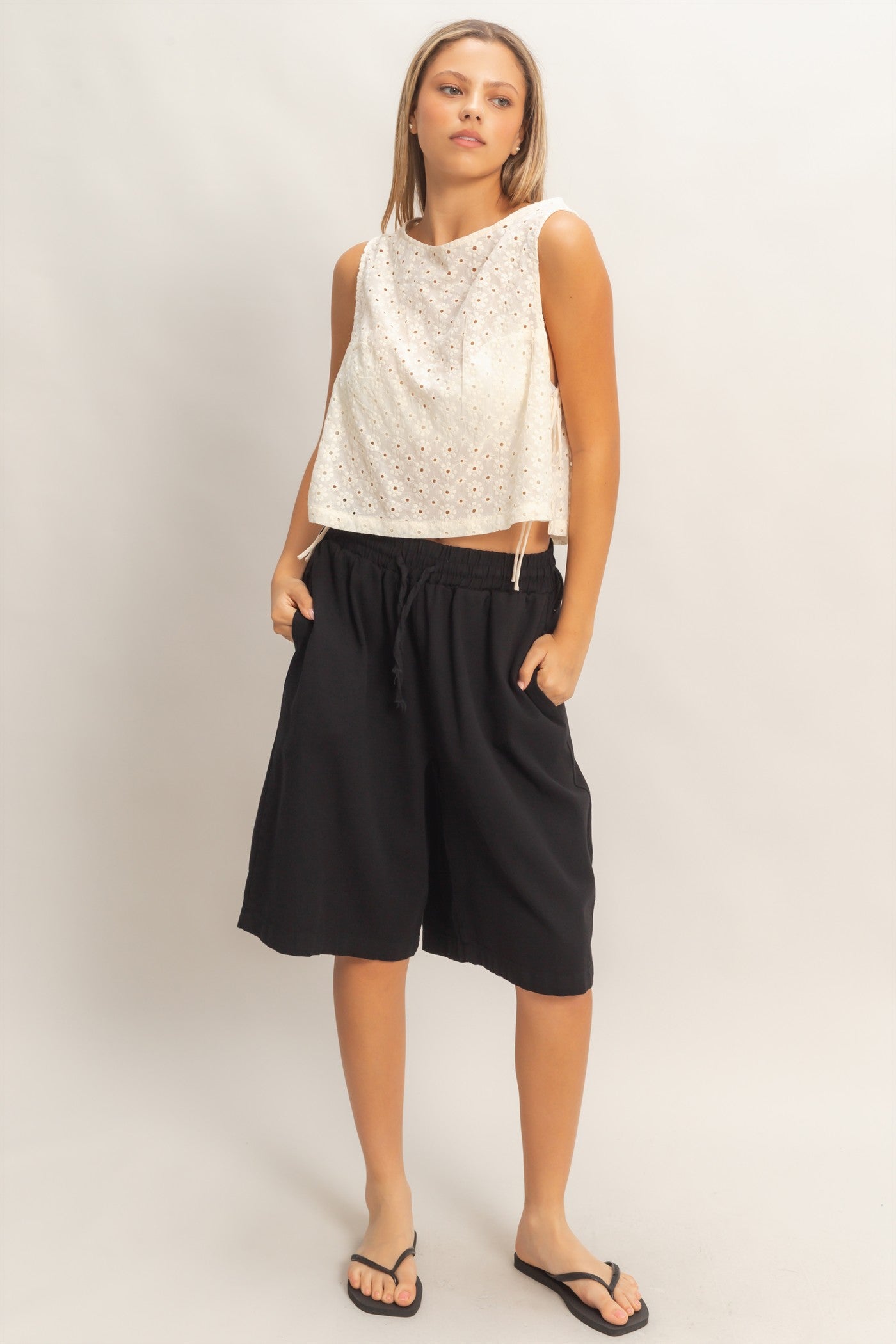 Wholesale Elastic Waistband Shorts Shorts HF26E445 BLACK HYFVE