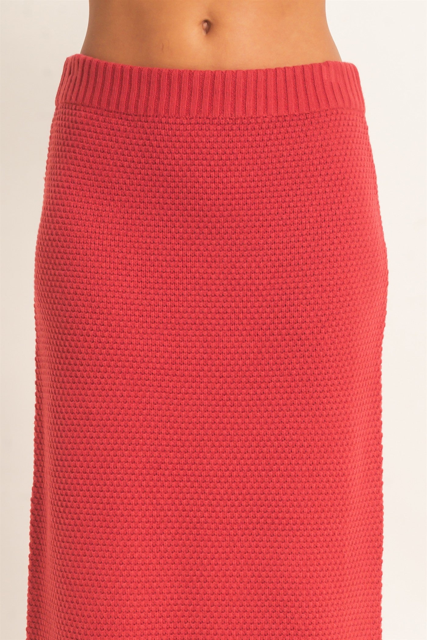 Wholesale High Neck Long Sleeve Top & Maxi Skirt Set Clothing DZ26E272-SET DARK RED DOUBLE ZERO