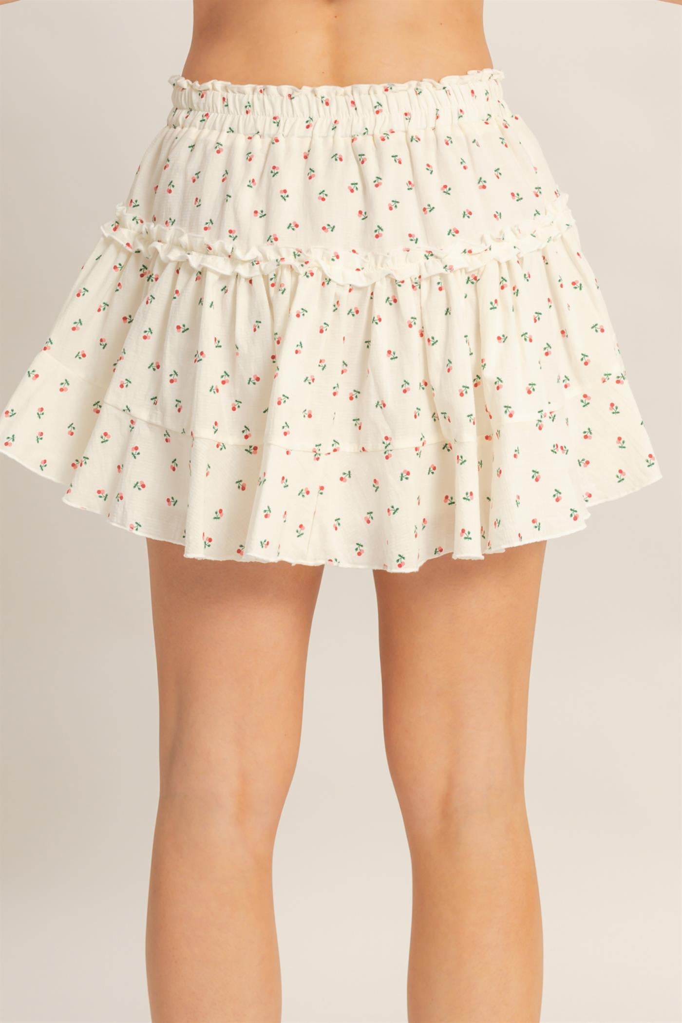 Wholesale Blueberry Tiered Ruffle Skirt Skirts HF26C243 RED HYFVE