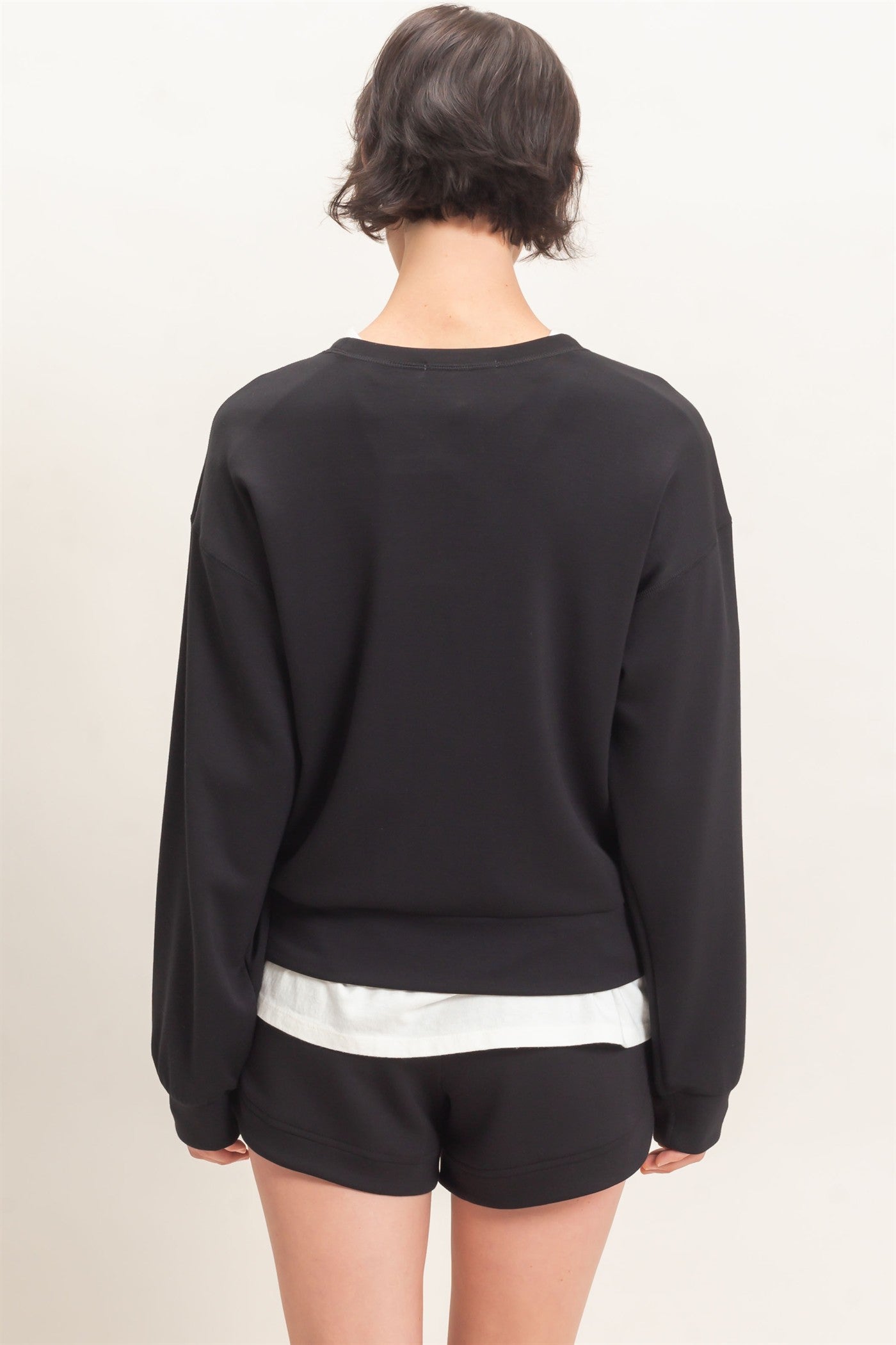 Wholesale Crew Neck Sweatshirt Sweatshirts DZ26C966 BLACK DOUBLE ZERO