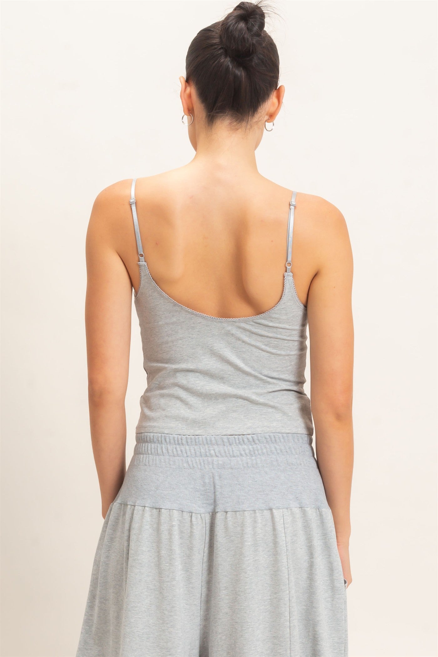 Wholesale Spaghetti Strap Bralette Top Camisoles HF26E621 HEATHER GRAY HYFVE