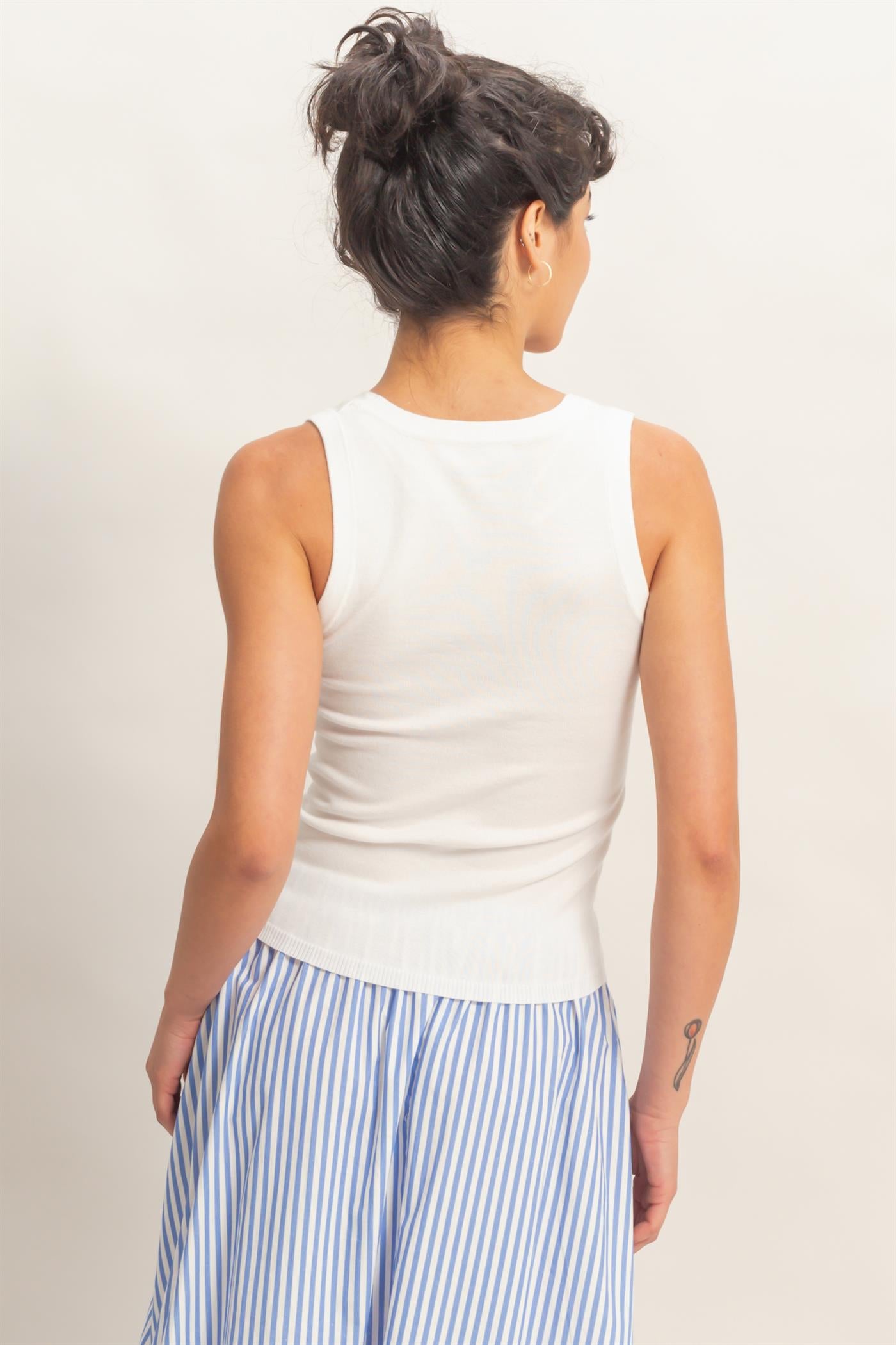Wholesale Scoop Neck Tank Top Clothing Tops DZ26A449 OFF WHITE DOUBLE ZERO