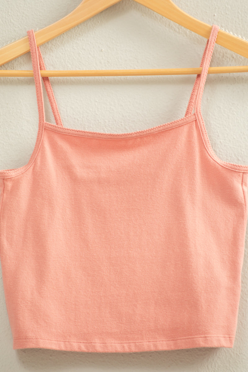 Wholesale Basic Cami Crop Top Clothing Tops DZ22C574 TEAK ROSE HYFVE