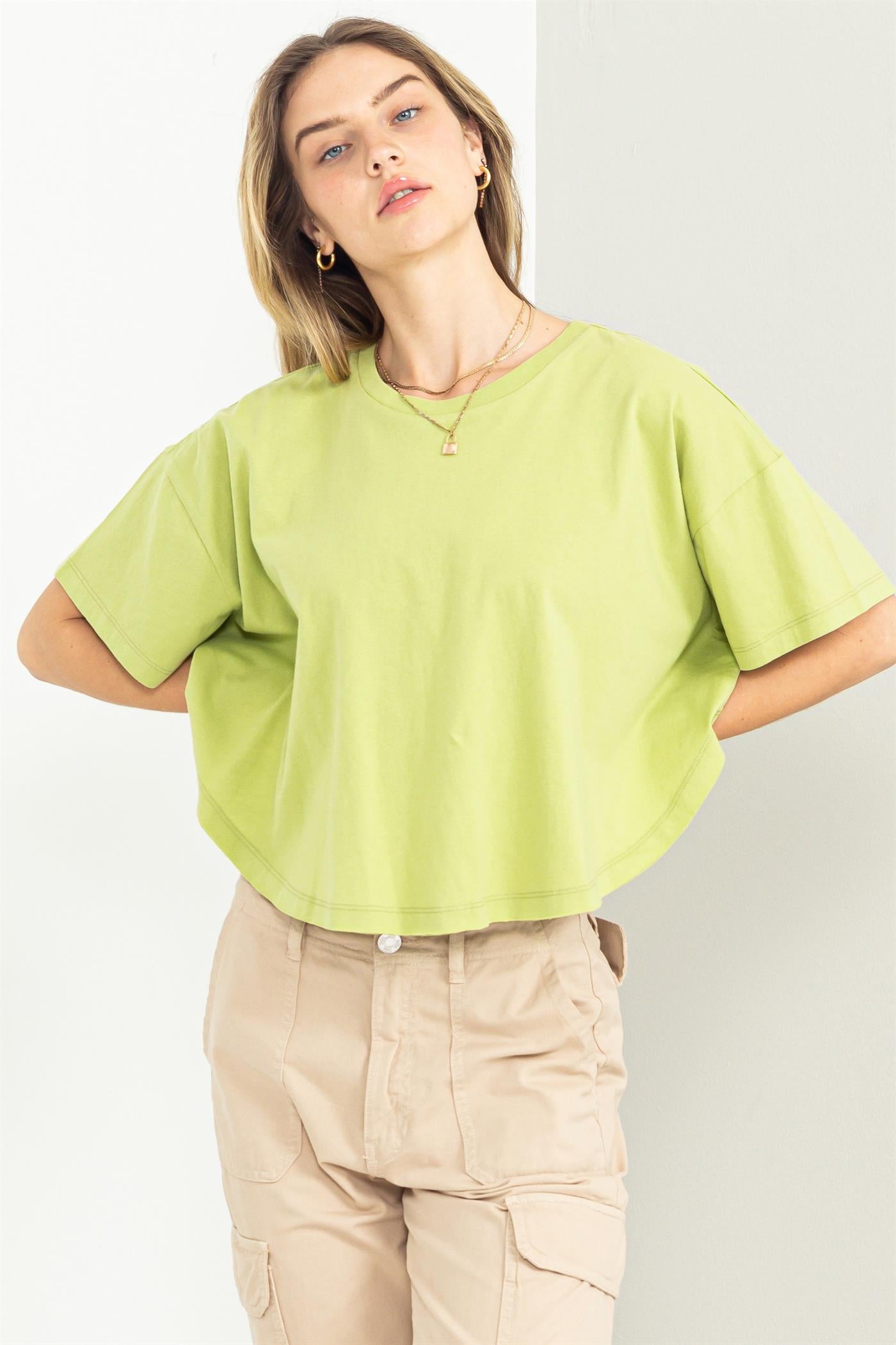 Wholesale Stay Easy Flutter Sleeve High-Low Top Clothing Tops DZ23C410 PALE OLIVE DOUBLE ZERO