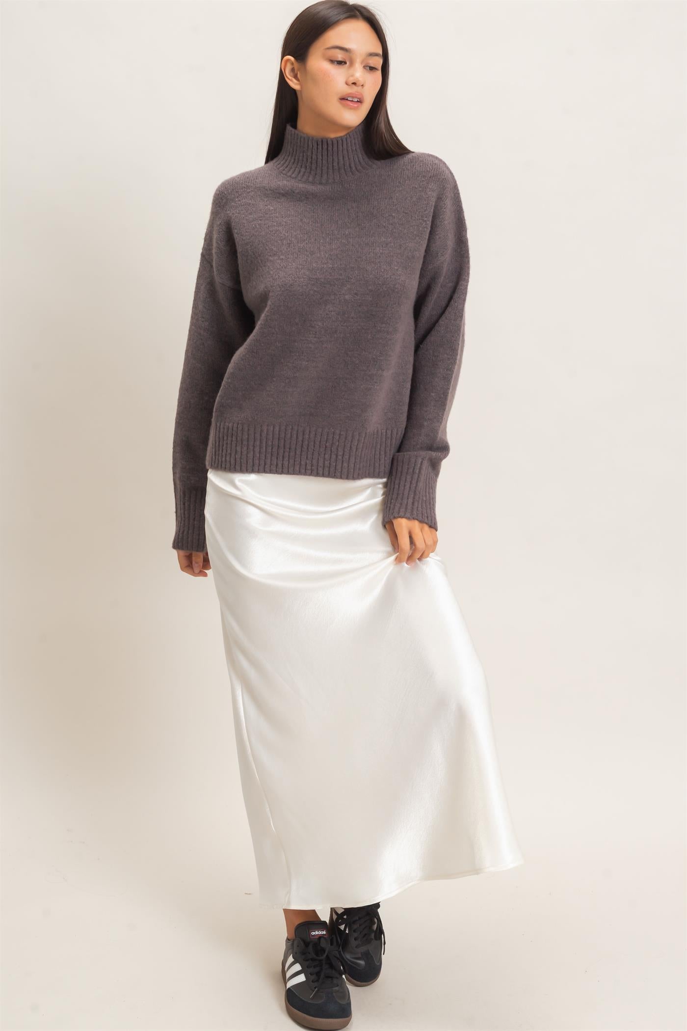 Wholesale Satin Midi Skirt Skirts DZ26C962 CREAM DOUBLE ZERO