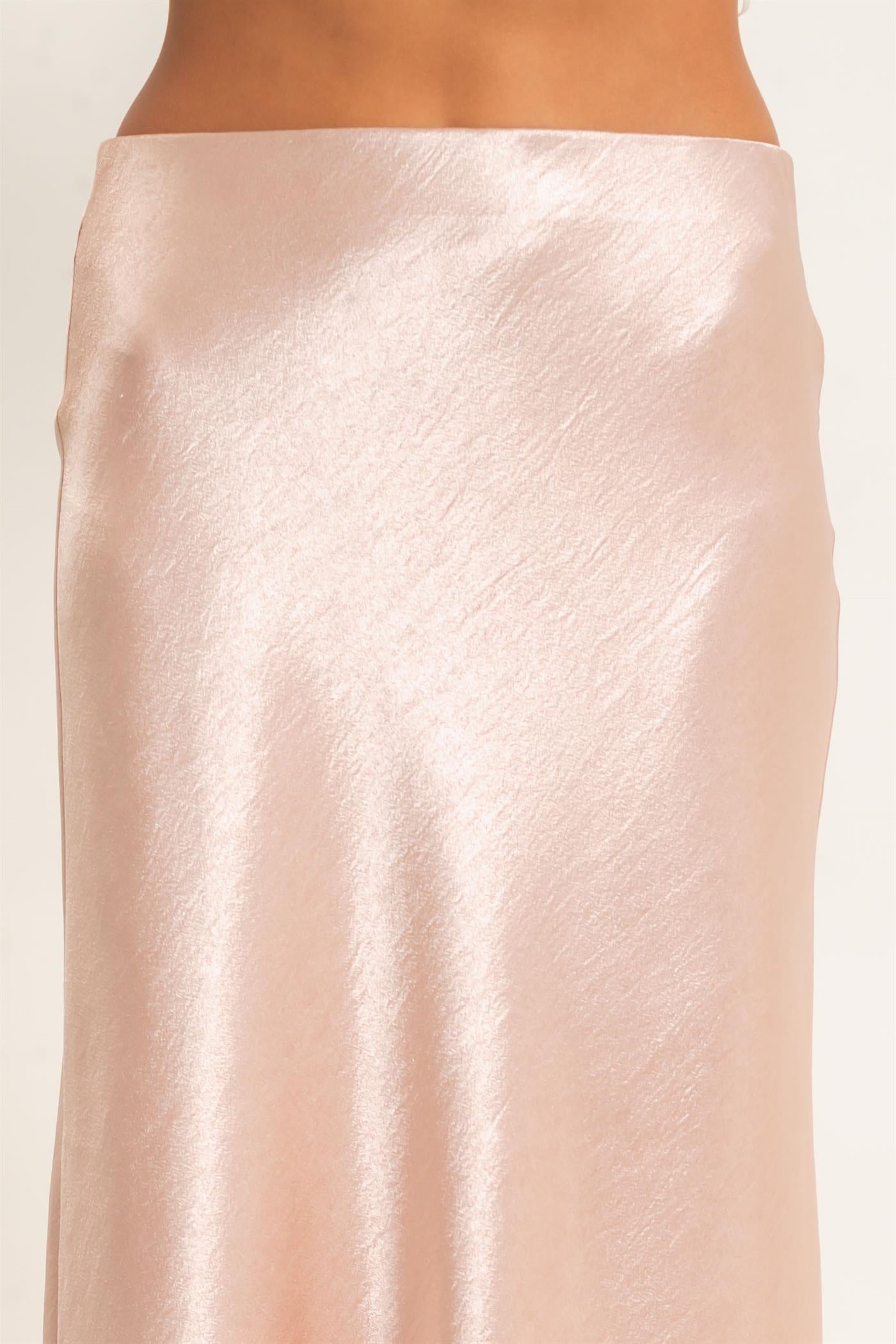 Wholesale Satin Midi Skirt Skirts DZ26C962 DARK TAUPE DOUBLE ZERO