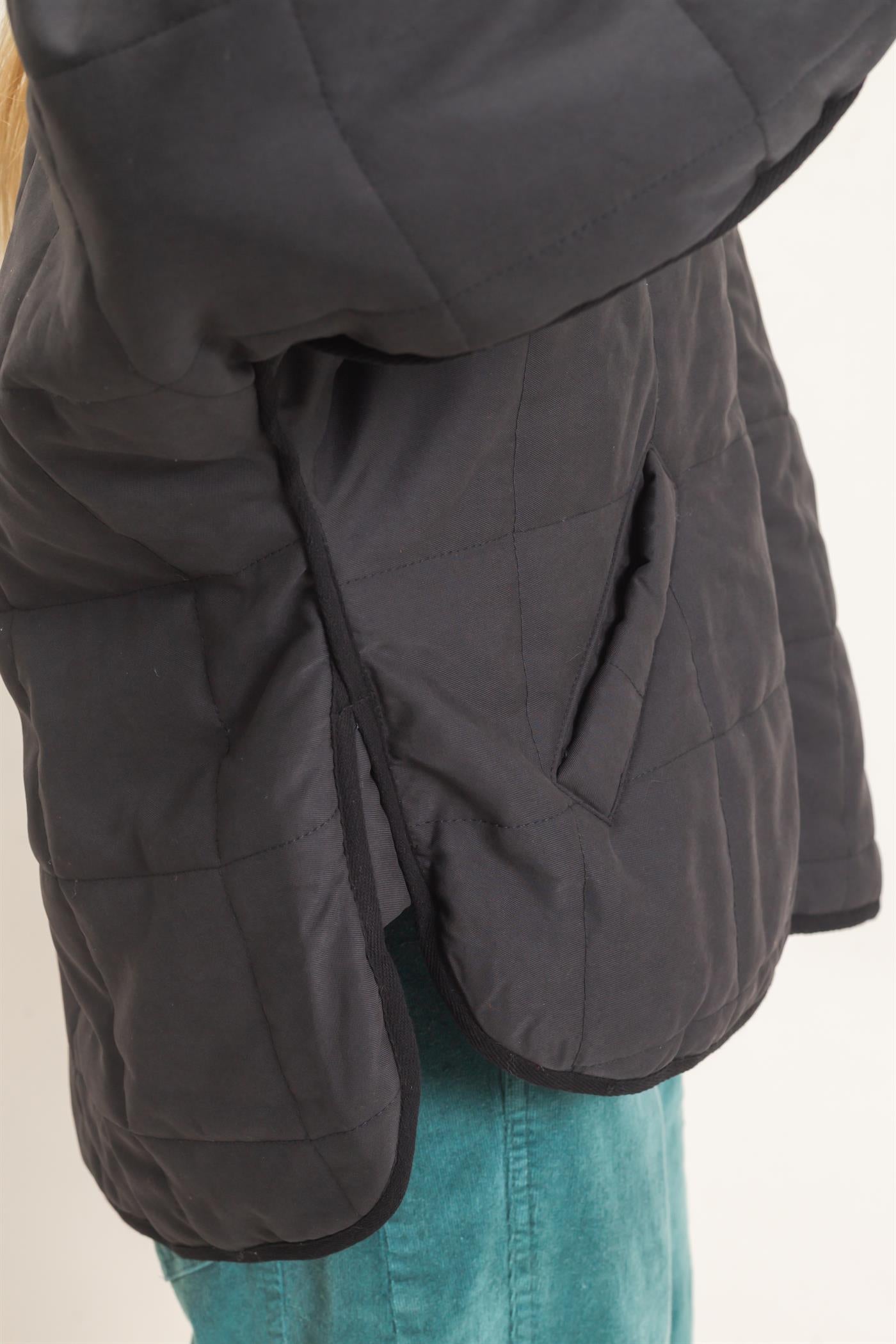 Wholesale Quilted High Collar Jacket Coats & Jackets HF26F167-D BLACK HYFVE