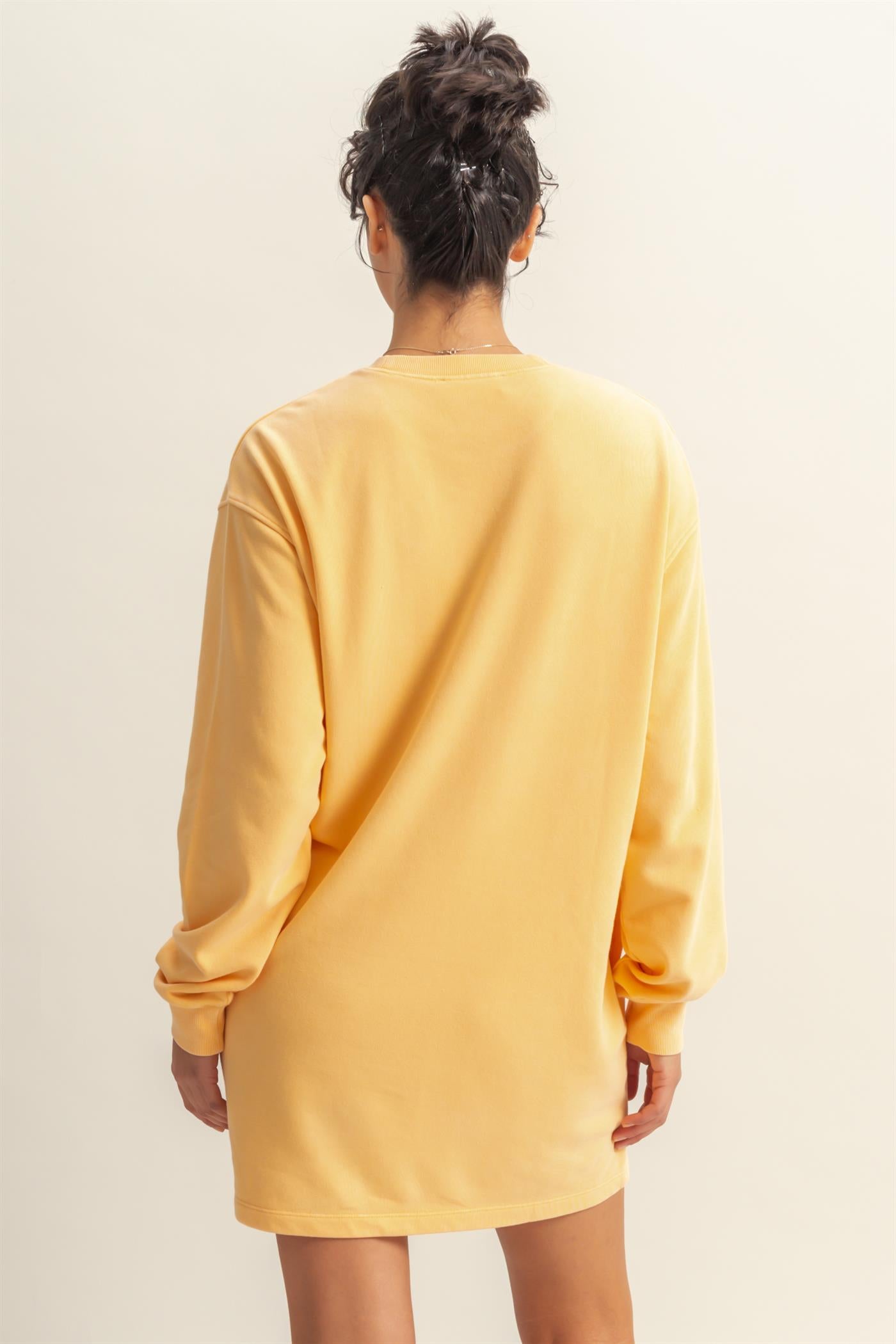 Wholesale Long Sleeve Oversized Mini Dress Dresses DZ25E114 ORANGE DOUBLE ZERO