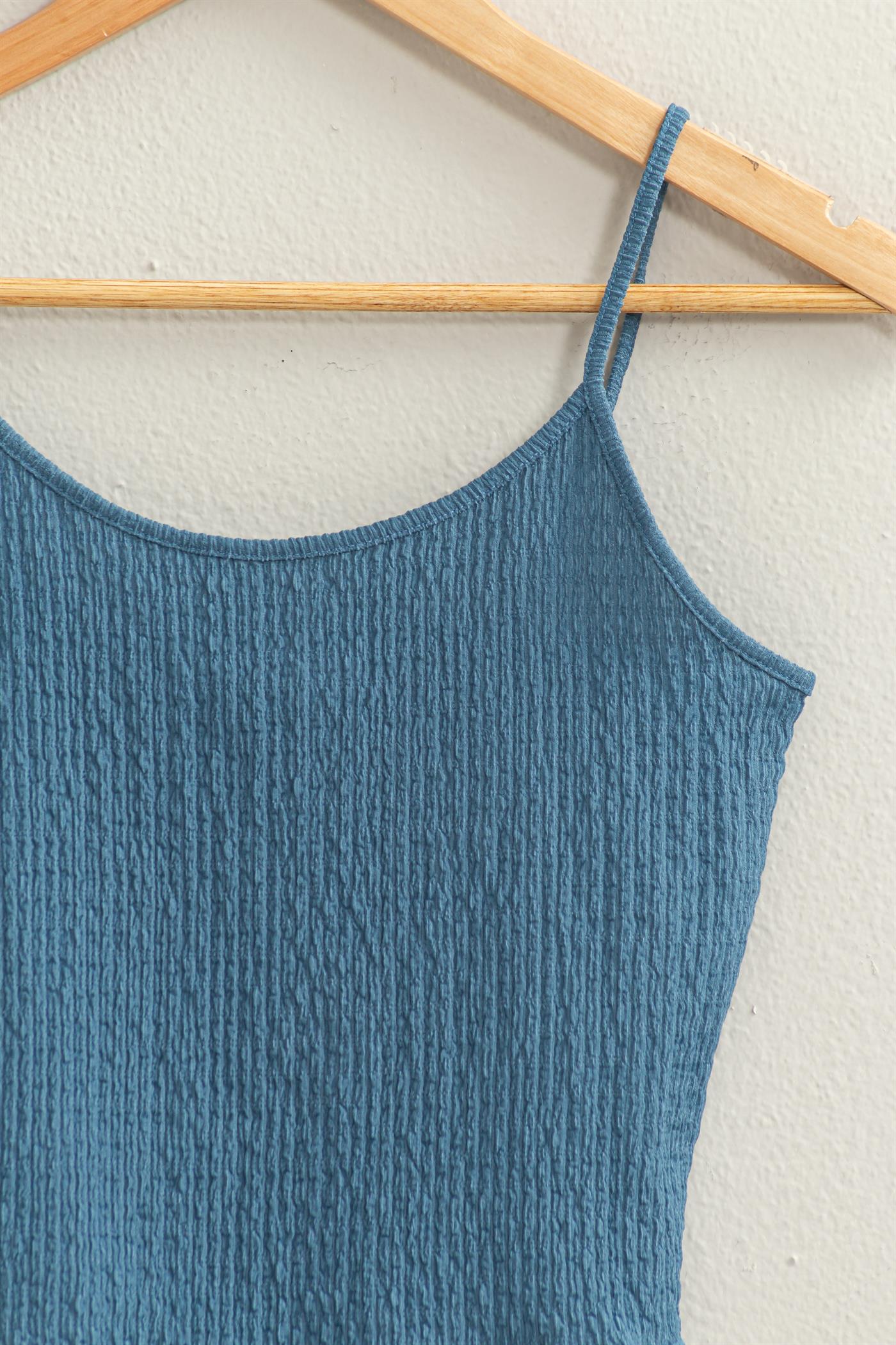 Wholesale Crop Cami Top Clothing Tops DZ24C836 GRAY BLUE DOUBLE ZERO