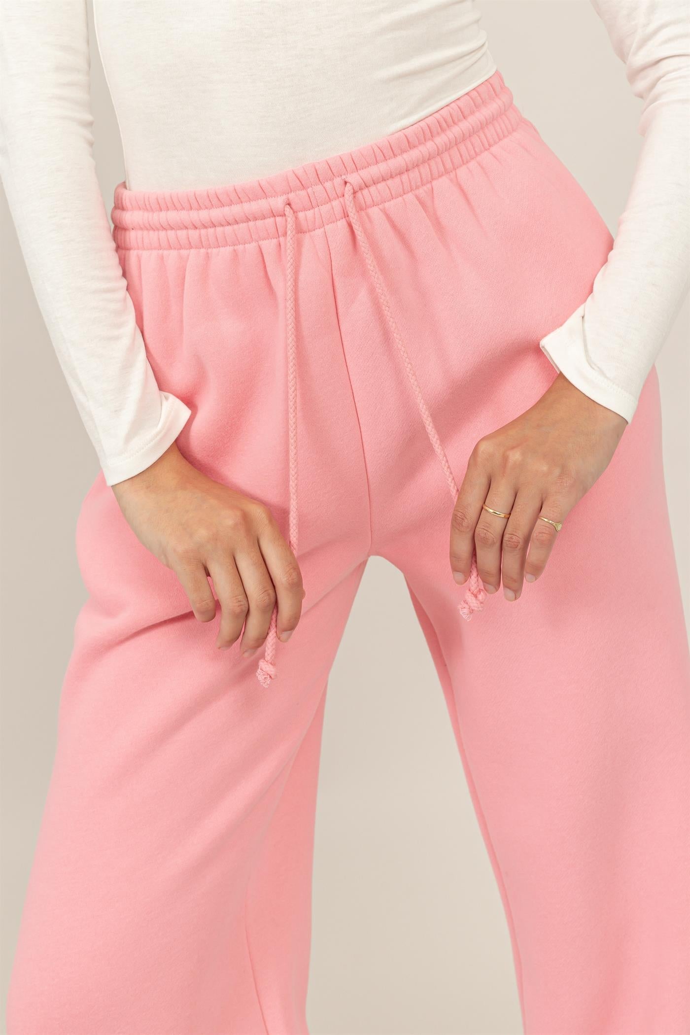 Wholesale Washed French Terry Jogger Pants Pants HF24E984 PINK HYFVE