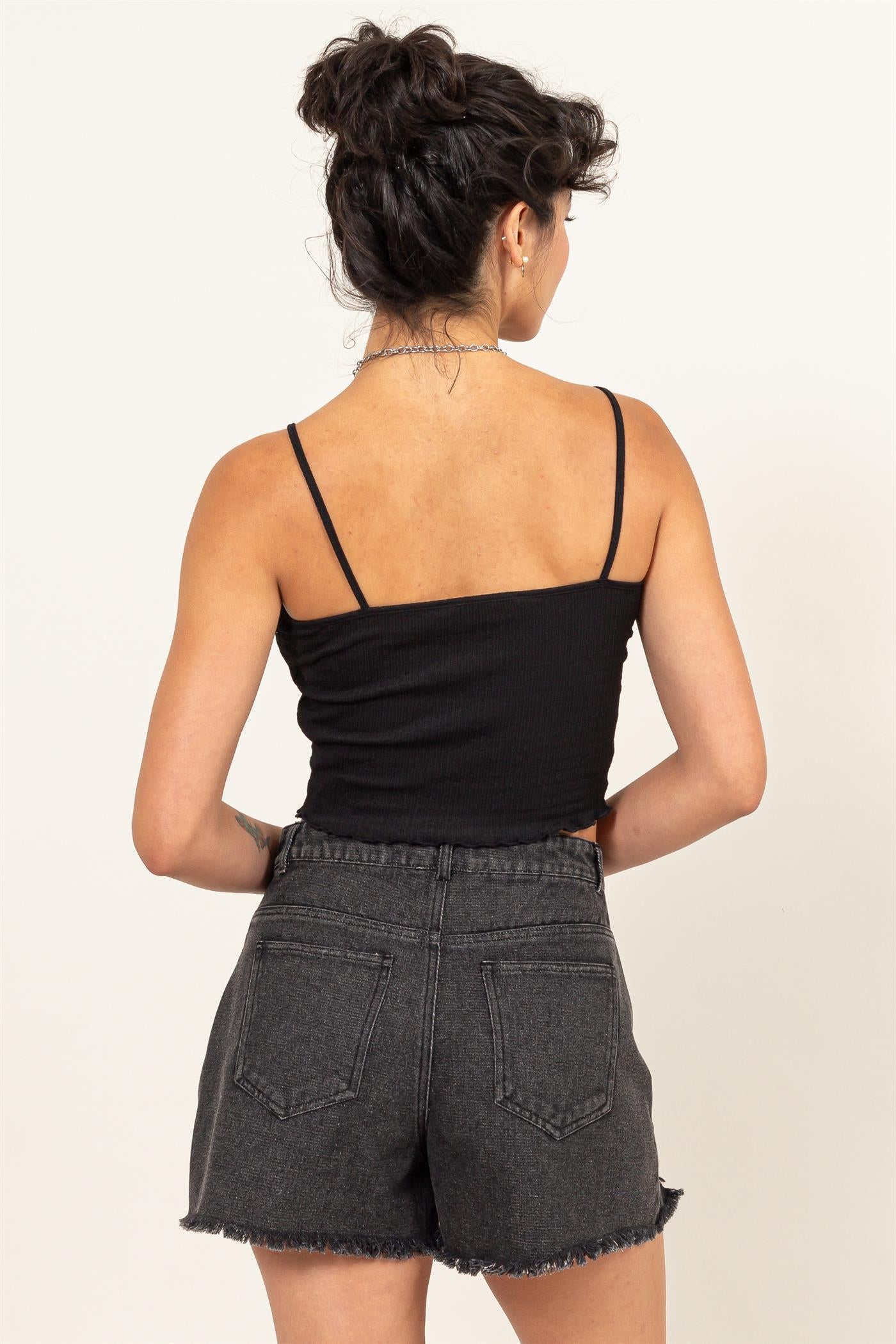 Wholesale Crop Cami Top Clothing Tops DZ24C836 BLACK DOUBLE ZERO