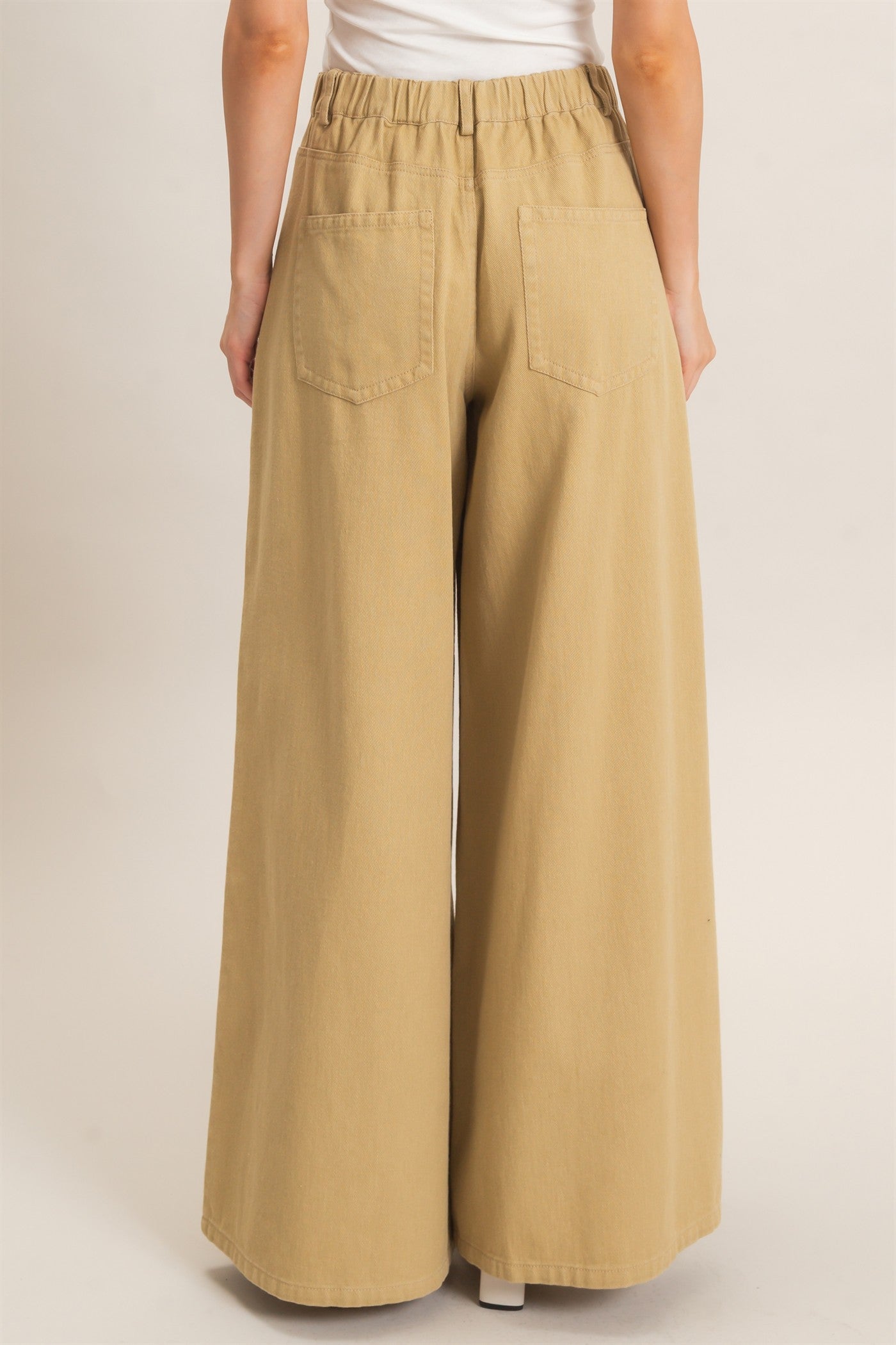 Wholesale Wide-Leg High-Rise Pants Pants HF26F222-D KHAKI HYFVE