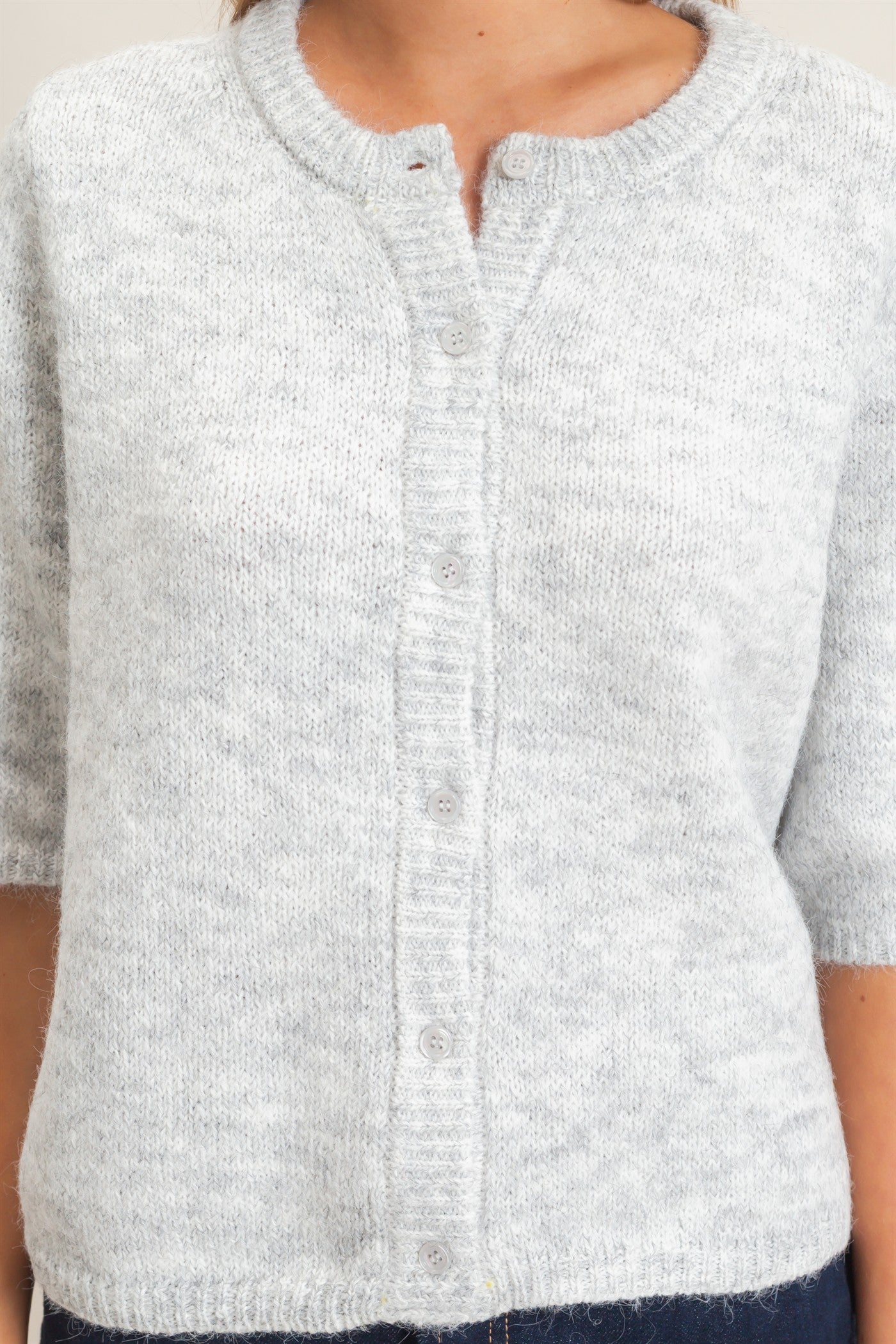 Wholesale Button-Up Cardigan Cardigans HF26E228 HEATHER GRAY HYFVE