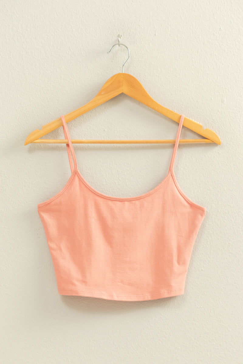 Wholesale Basic Cropped Cami Top Clothing Tops DZ22C818 TEAK ROSE DOUBLE ZERO