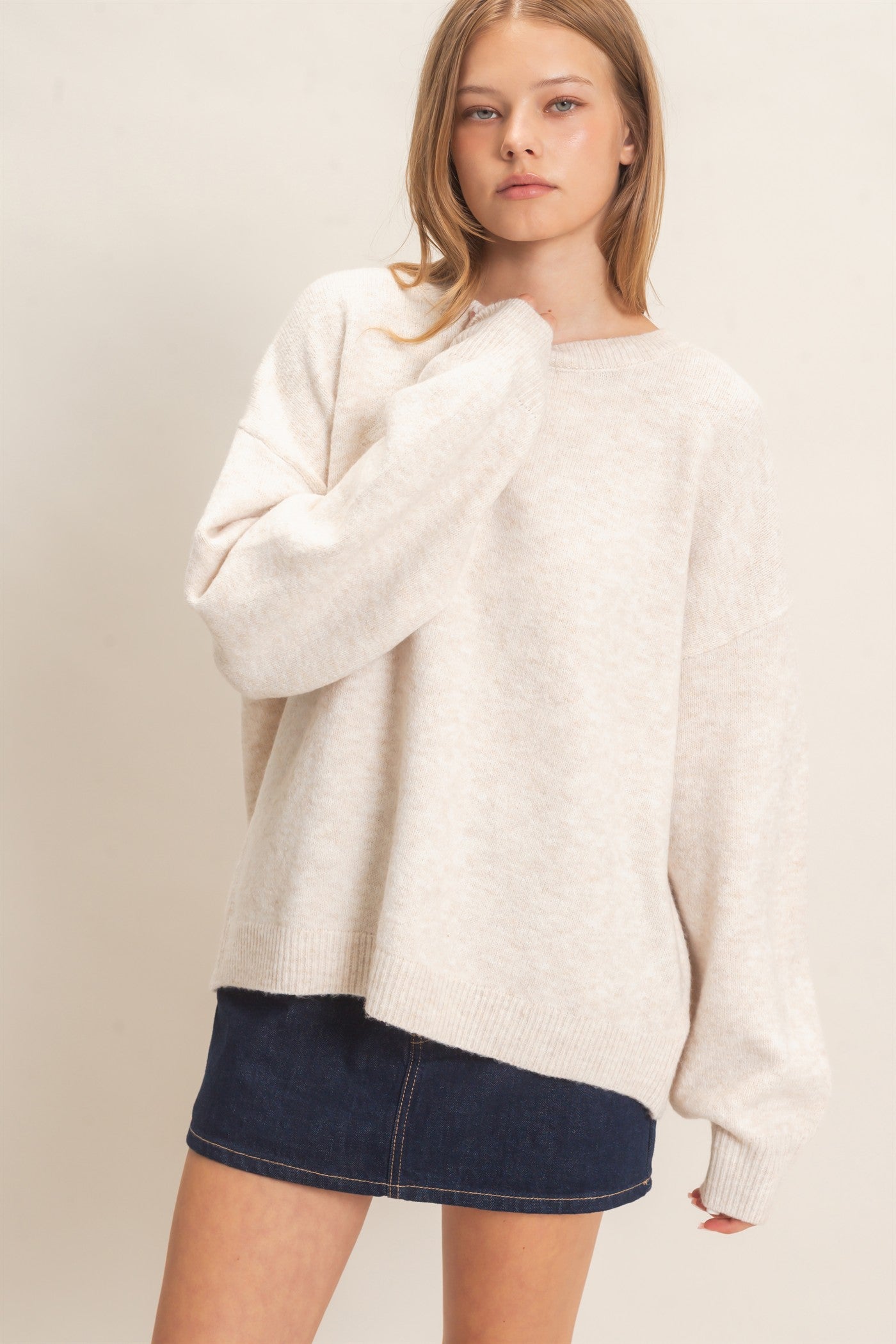 Wholesale Open Back Sweater With Organza Bows Sweaters HF26F149 VANILLA CREAM HYFVE