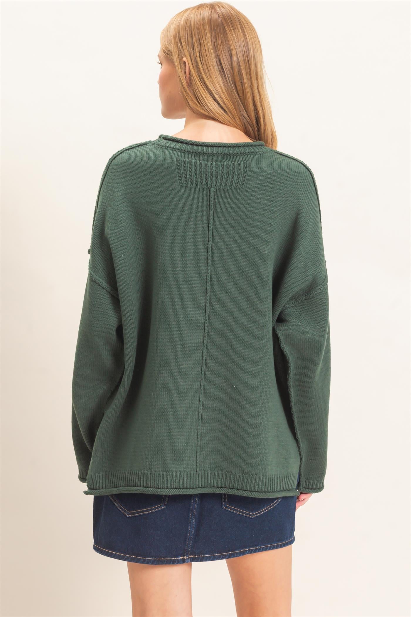 Wholesale Ribbed Crew Neck Sweater Sweaters HF26E769 HUNTER GREEN HYFVE