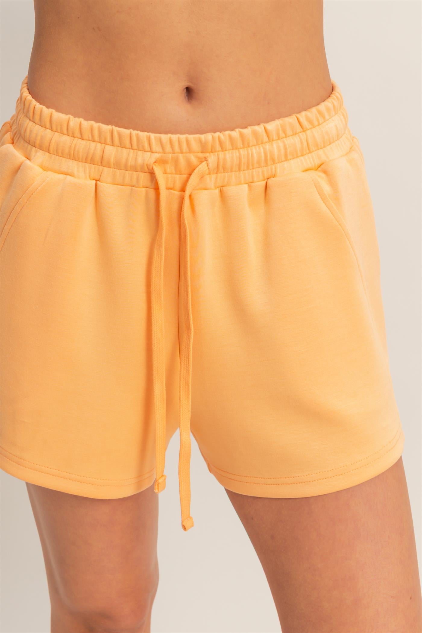 Wholesale Drawstring Waist Shorts Shorts DZ26C708 APRICOT DOUBLE ZERO