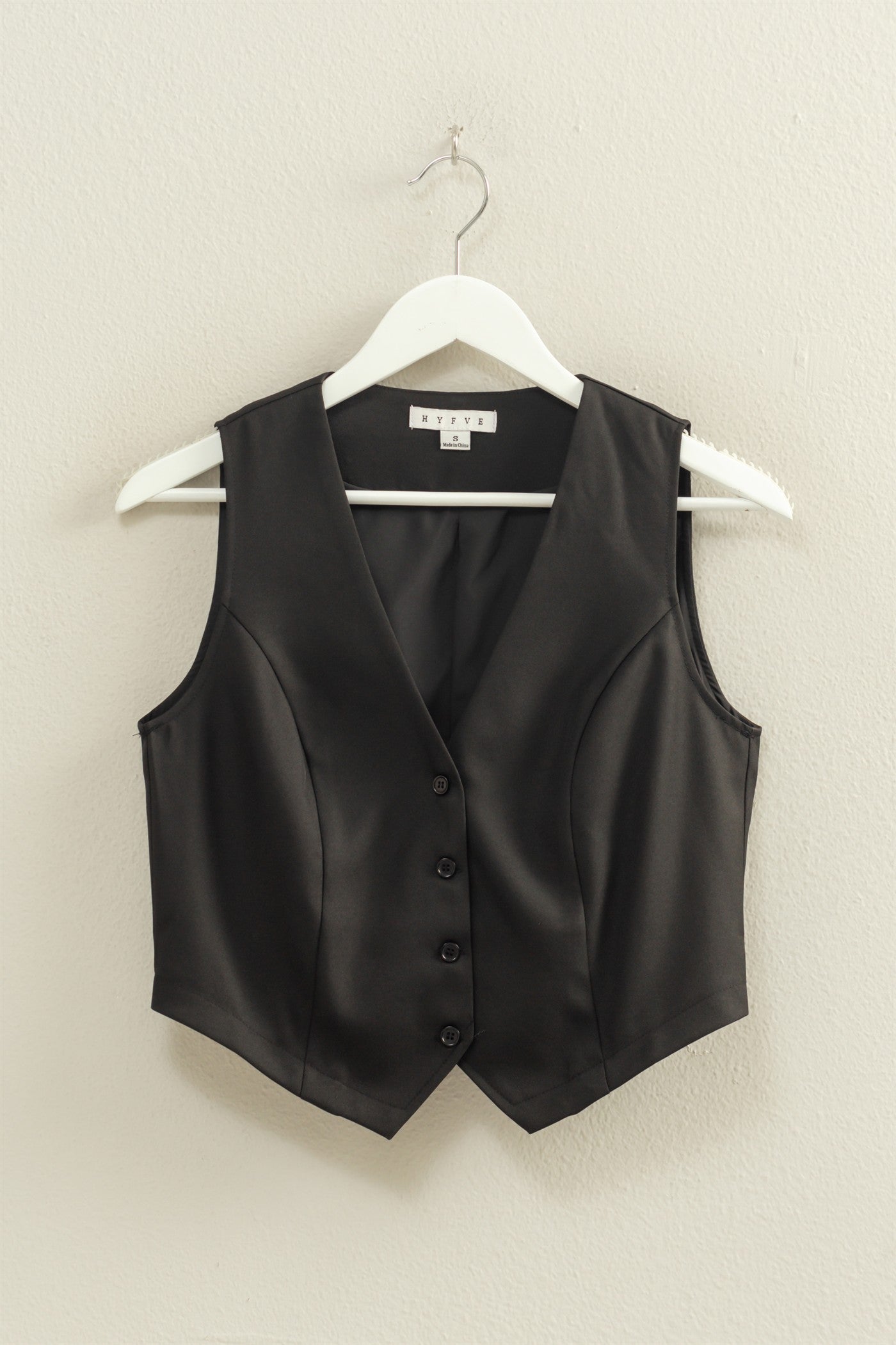 Wholesale Chic Sleeveless Vest Clothing Tops HF25C893 BLACK HYFVE