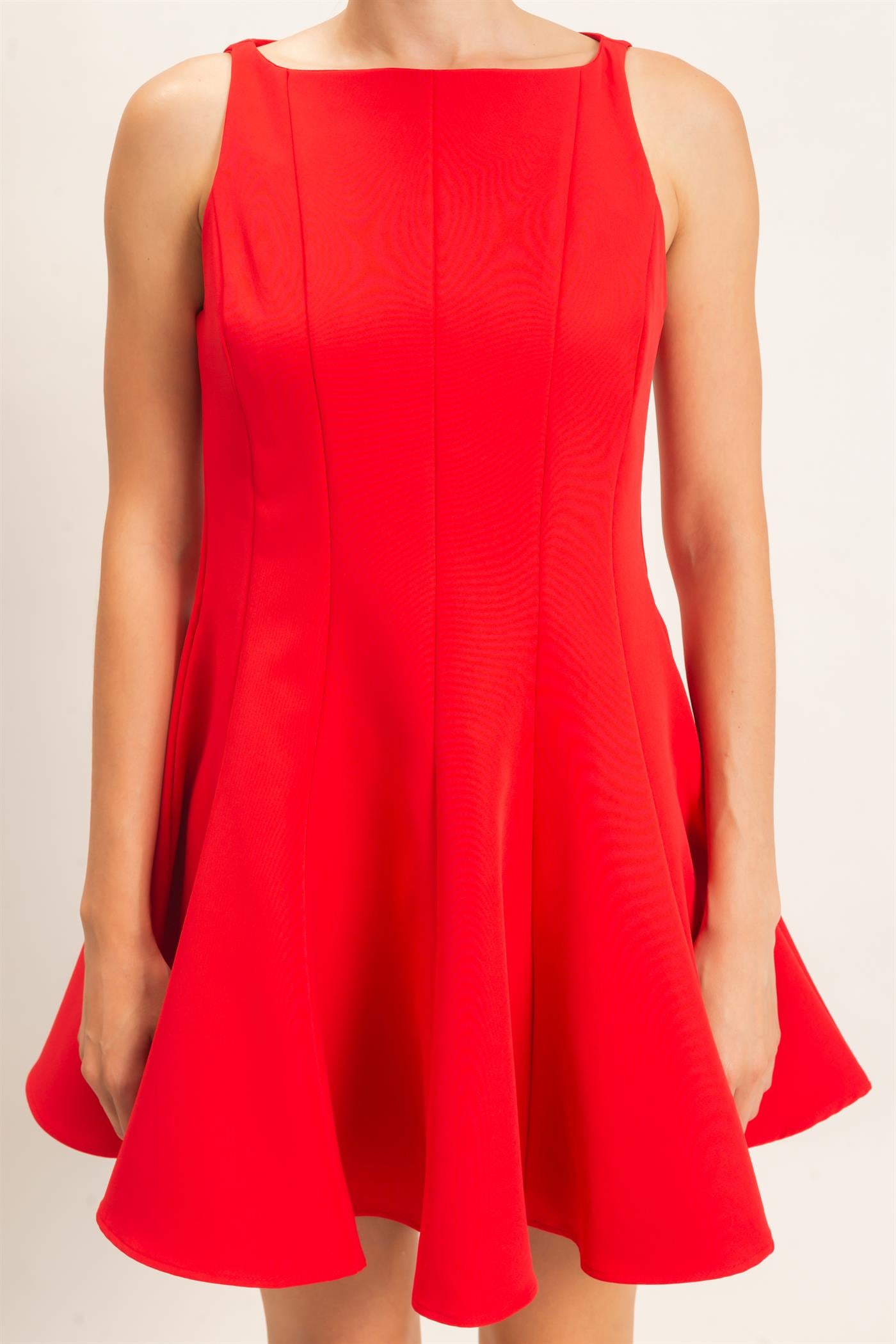 Wholesale Sleeveless Fit And Flare Dress Dresses HF26F217 RED HYFVE