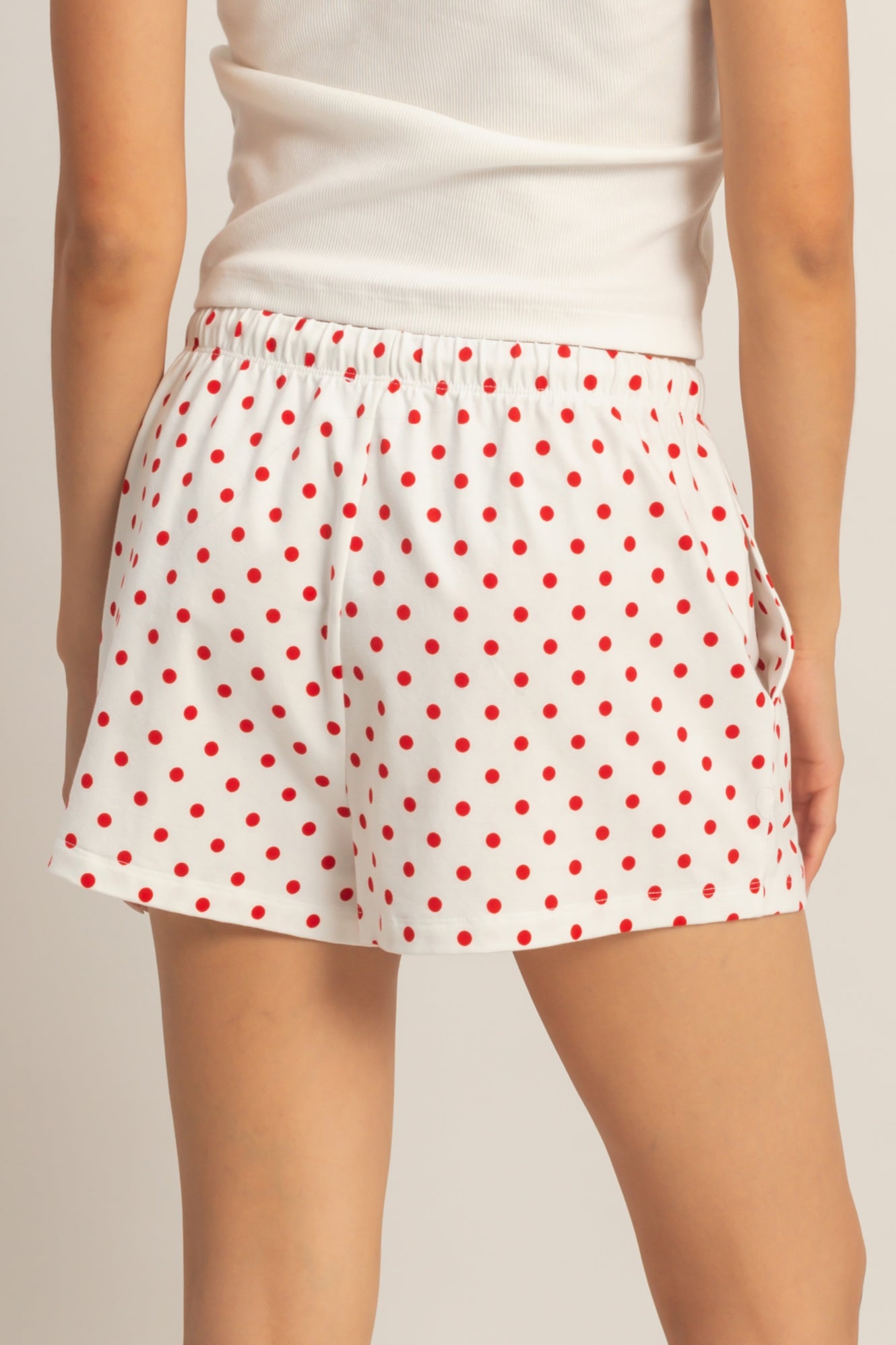 Wholesale Polka Dot Drawstring Shorts Shorts DZ26C385 RED DOUBLE ZERO
