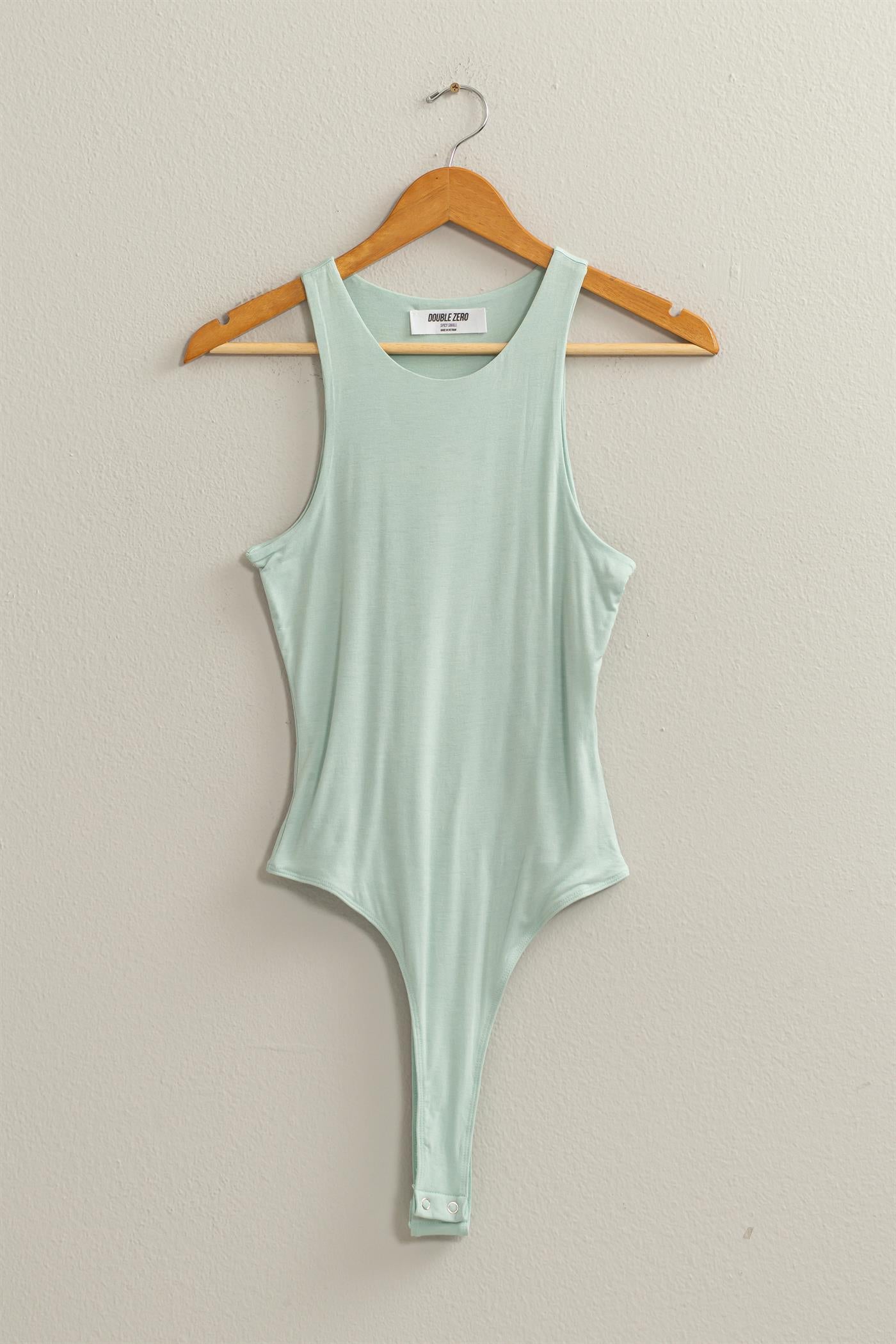 Wholesale Sleeveless Tank Top Bodysuit Clothing Tops DZ24A893-D MINT DOUBLE ZERO