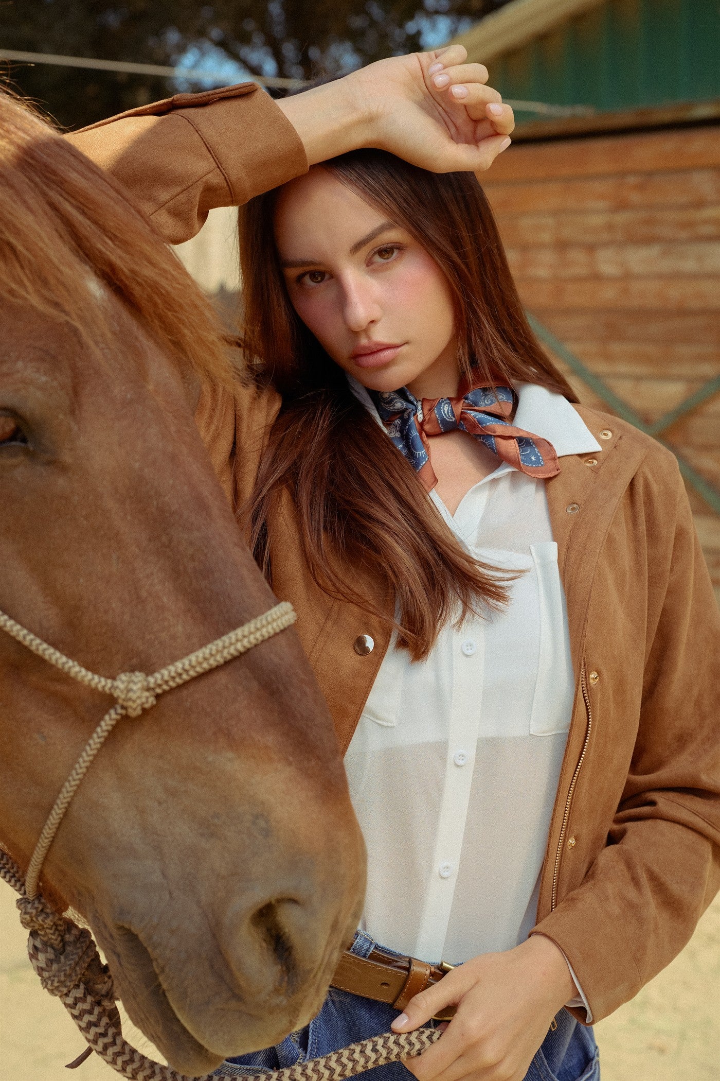 Wholesale Collar Suede Snap Jacket Coats & Jackets HF26E373 CAMEL HYFVE