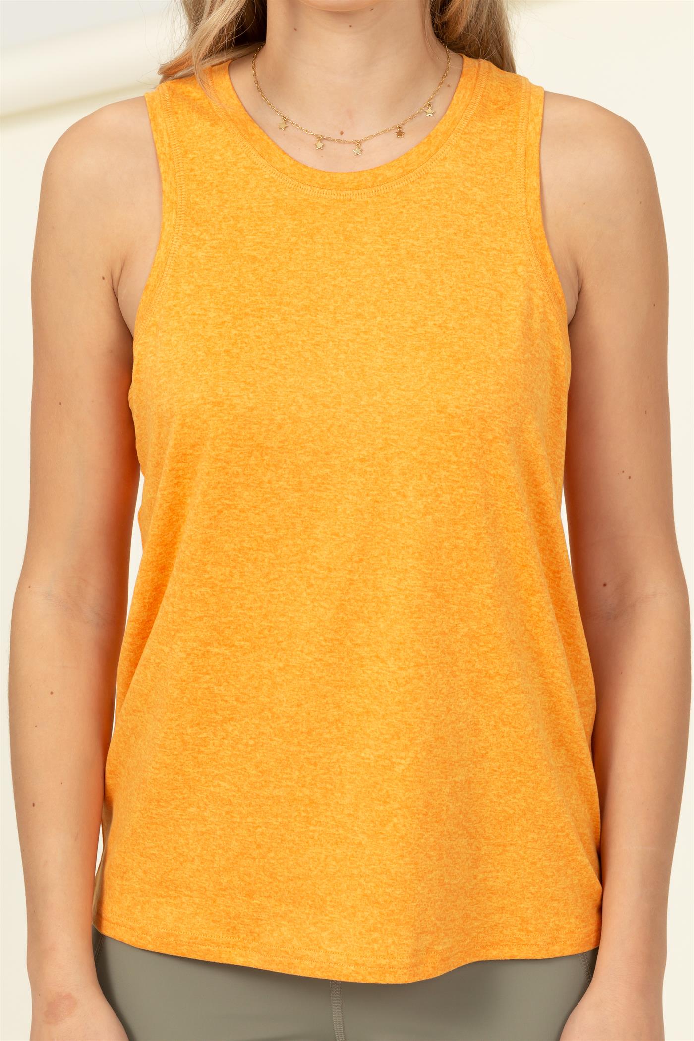 Wholesale Basic Sleeveless Top Clothing Tops DZ22E869 VIBE ORANGE DOUBLE ZERO