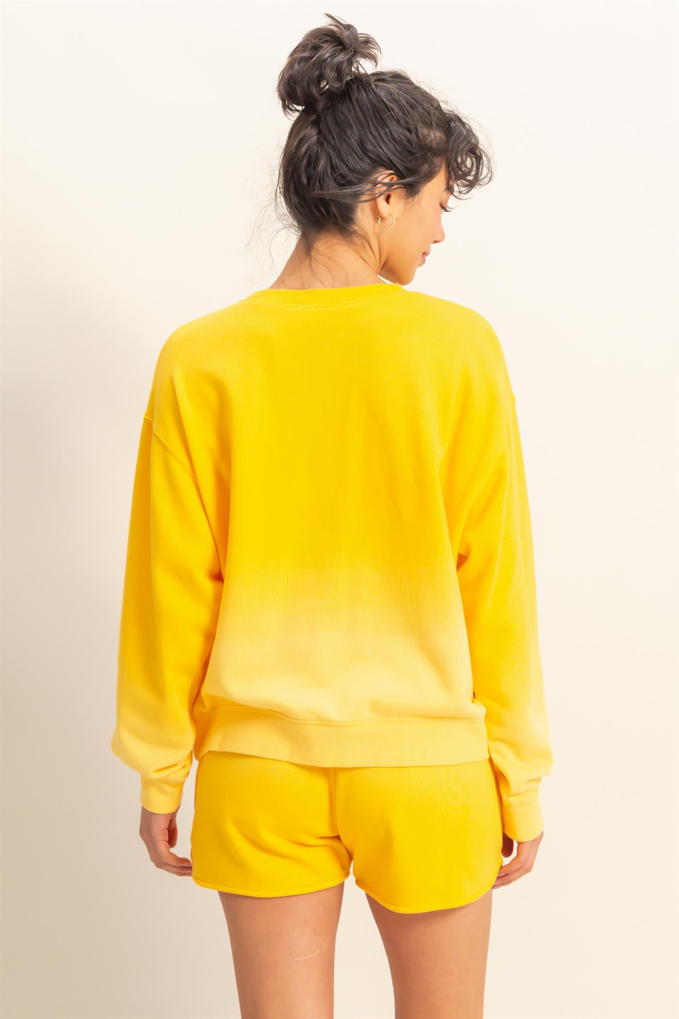 Wholesale Dip Dye Long Sleeve Sweatshirt Sweatshirts DZ25E070 SUNFLOWER DOUBLE ZERO